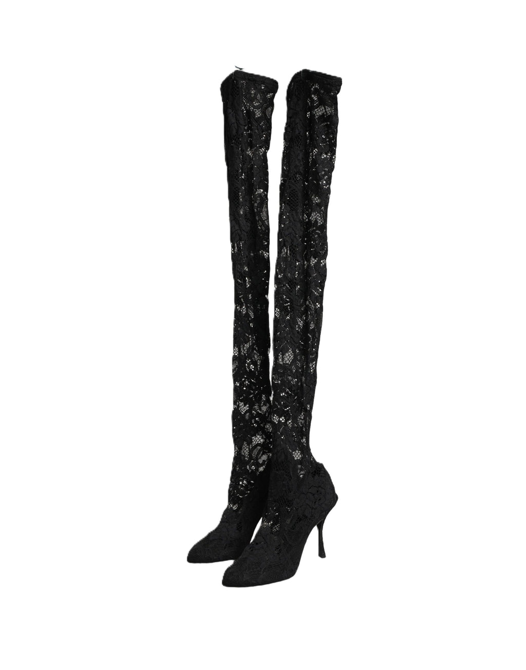 Black Taormina Lace Socks Boots Pumps Shoes