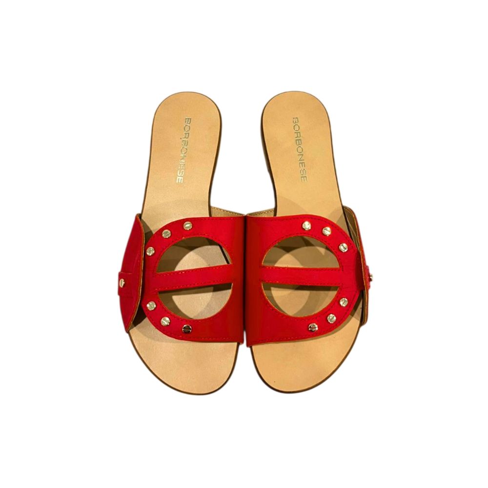 Red Leather Women Sandal