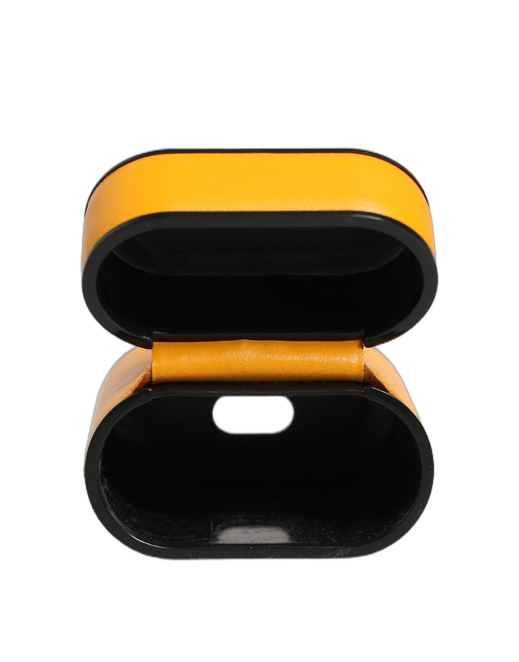 Case Yellow Calf Leather Logo Flip Holder Strap Airpods