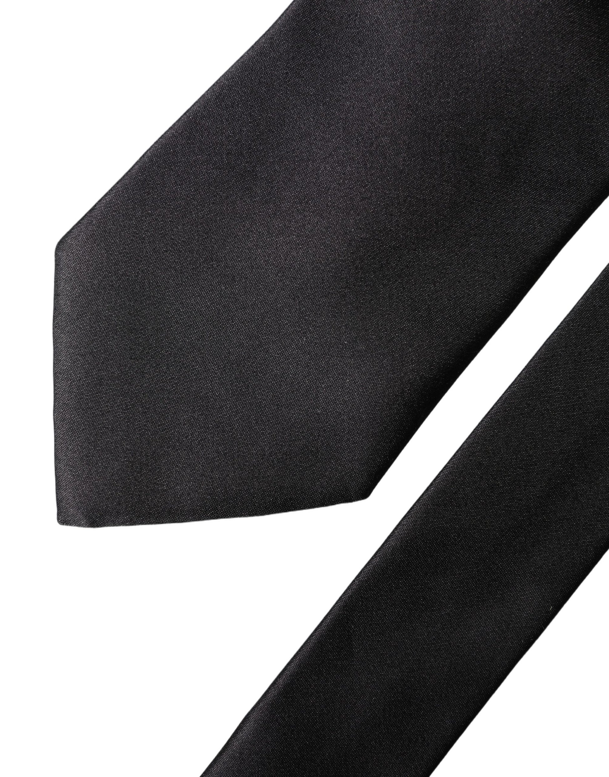 Brown Logo Embroidery Silk Adjustable Men Necktie Tie