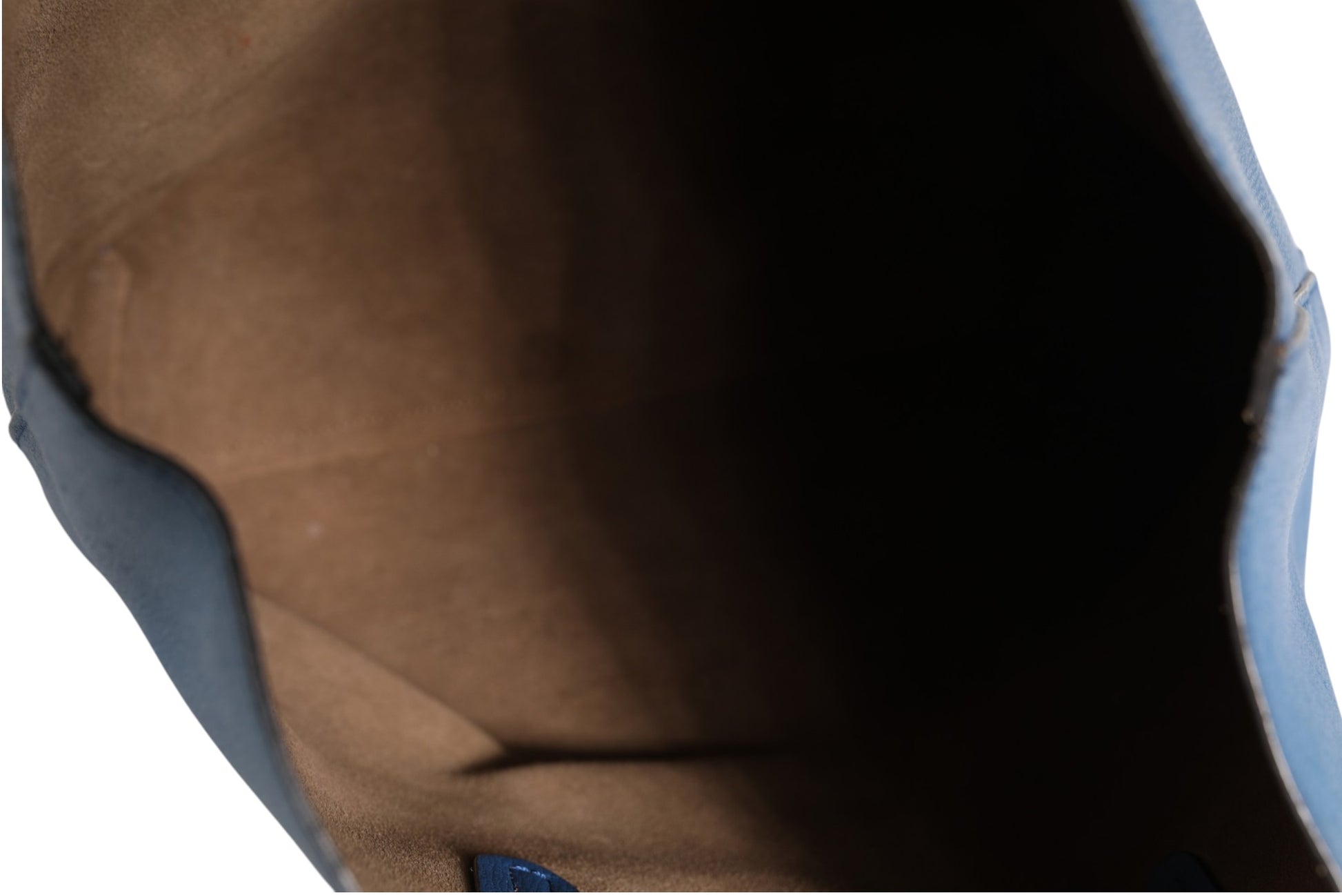 Leather Navy Blue Shopping Tote