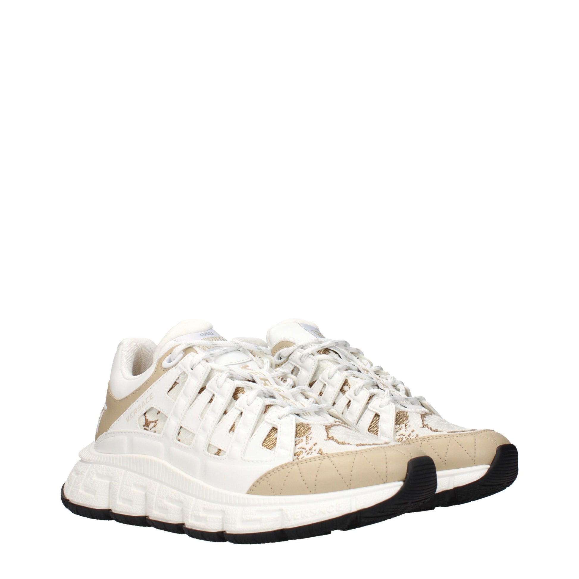 White Fabric Athletic Sneakers