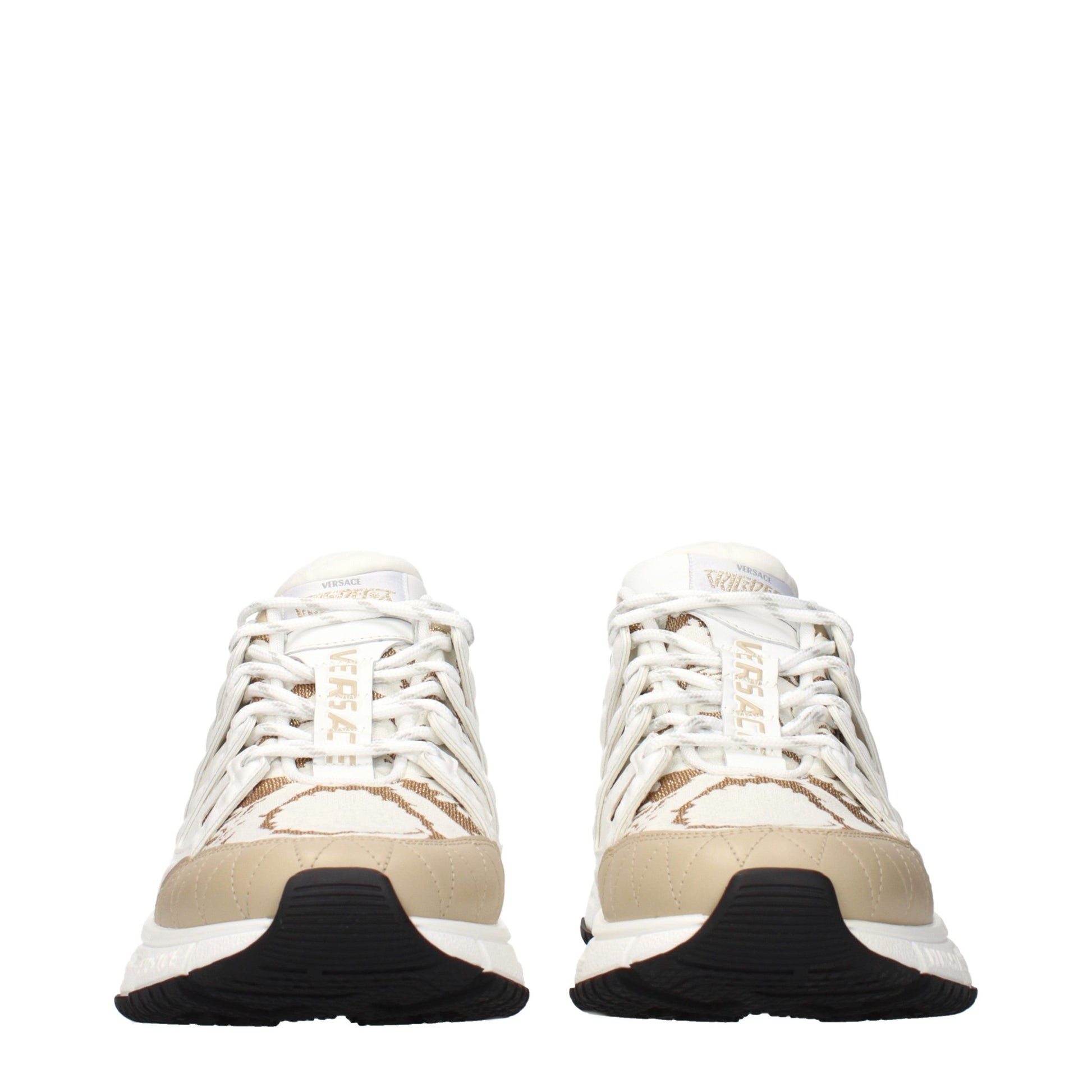 White Fabric Athletic Sneakers