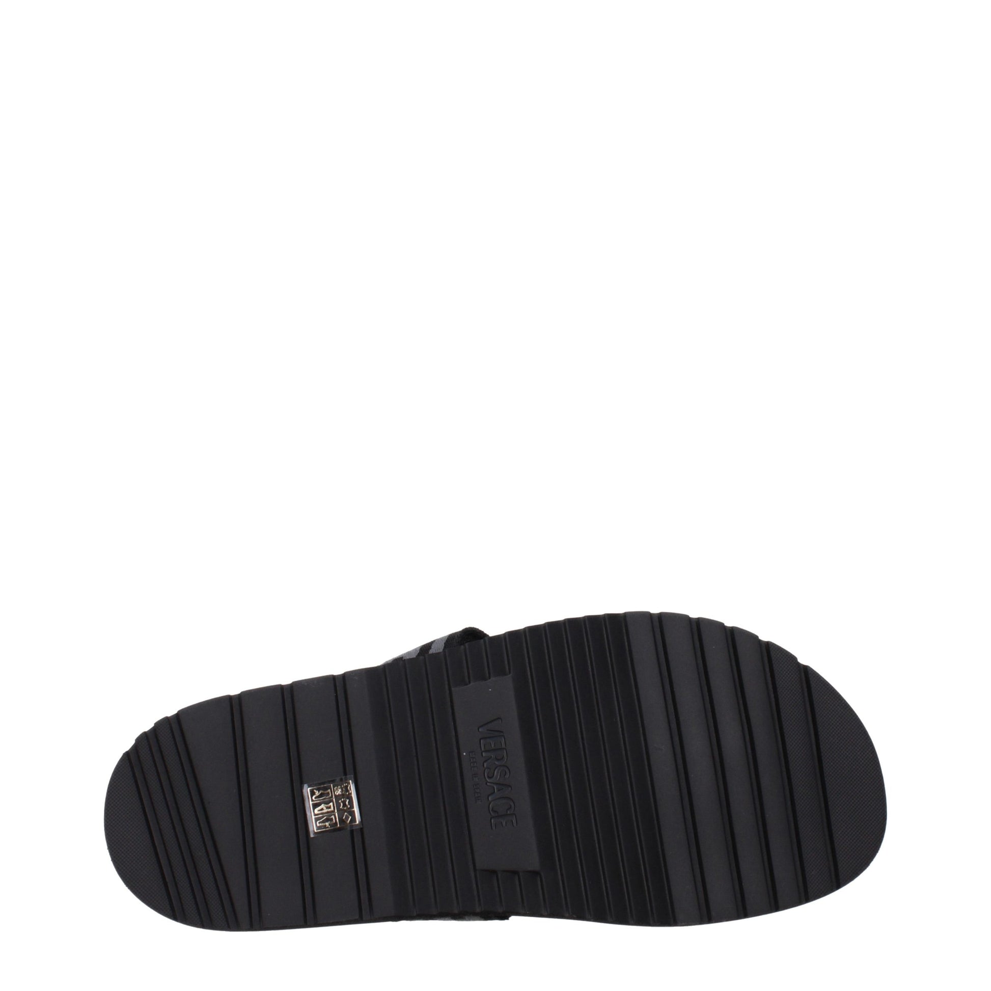 Black Fabric Flip-Flop Sandals
