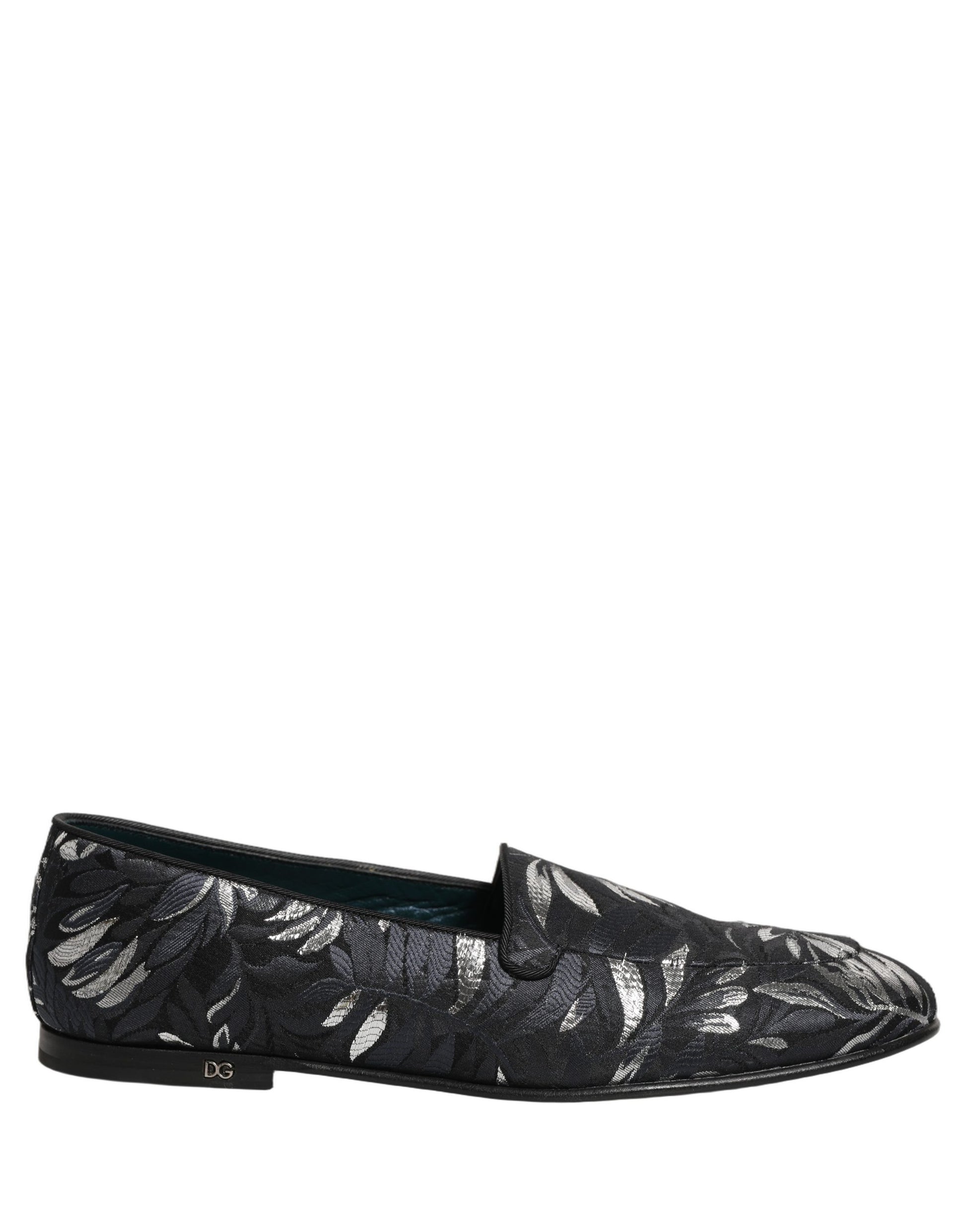 Black Leaf Embroidery Dress Men Loafers Shoes