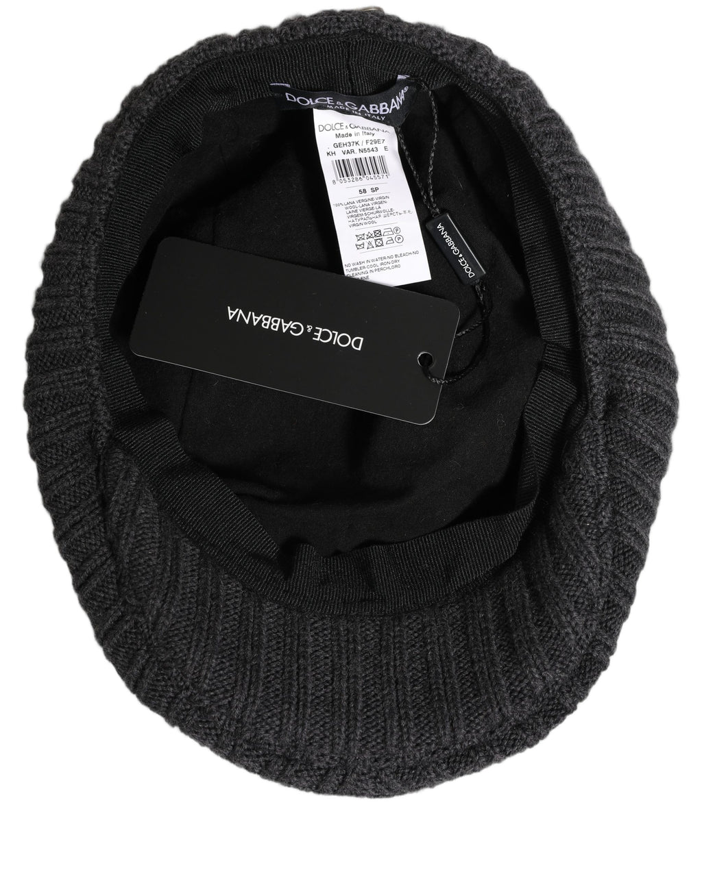 Men Dark Gray Wool Knitted Newsboy Capello Hat