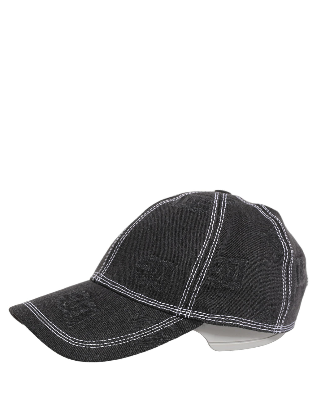 Men Black Cotton 6 Panel Baseball Capello Hat