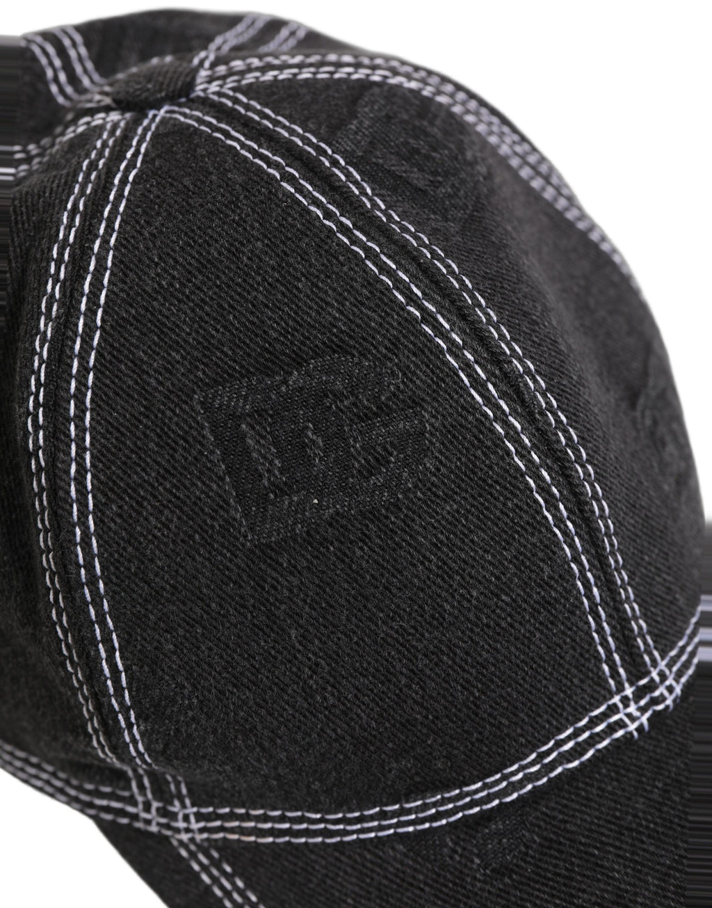 Men Black Cotton 6 Panel Baseball Capello Hat