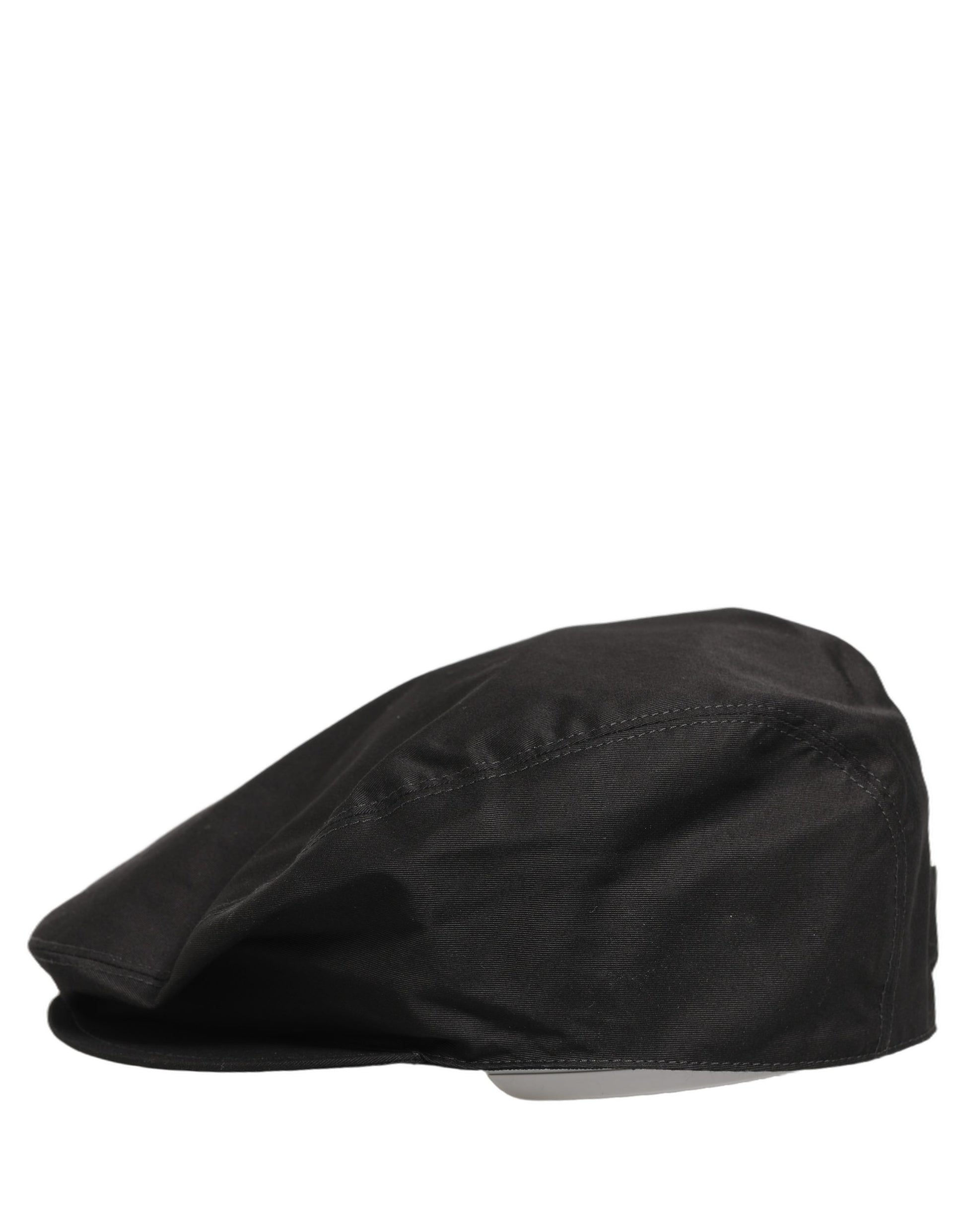 Men Black Cotton Stretch Newsboy Cloth Capello Hat