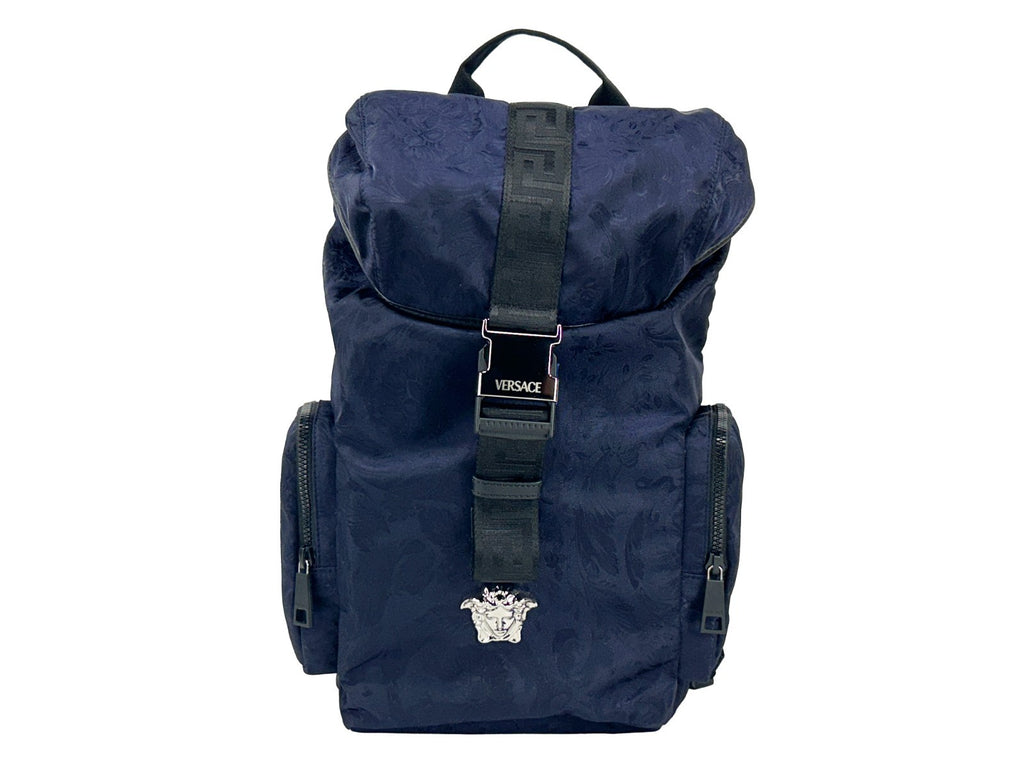 Versace Medusa Nylon Buckle Drawstring Backpack Bag