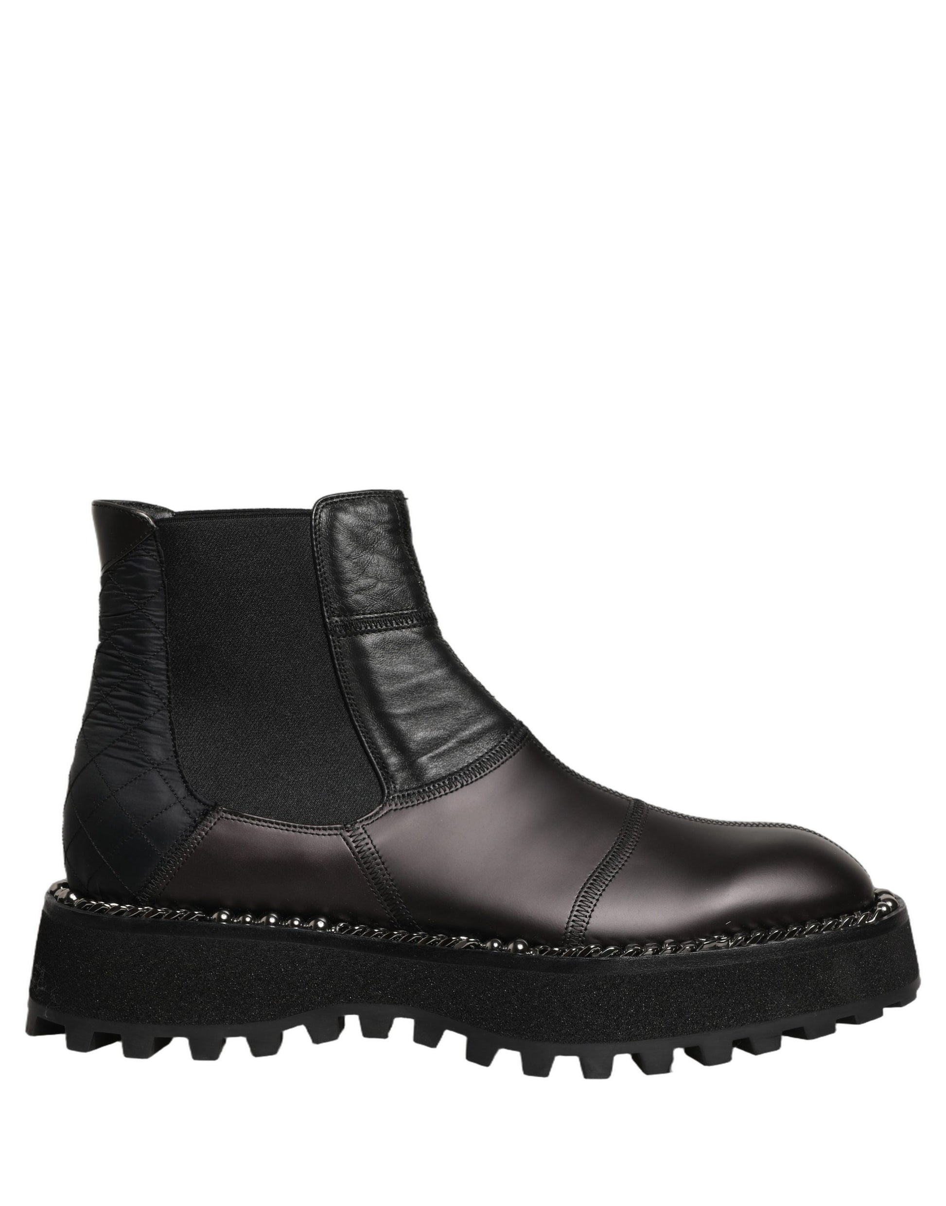 Black Chelsea Boots Leather Slip On Men Shoes