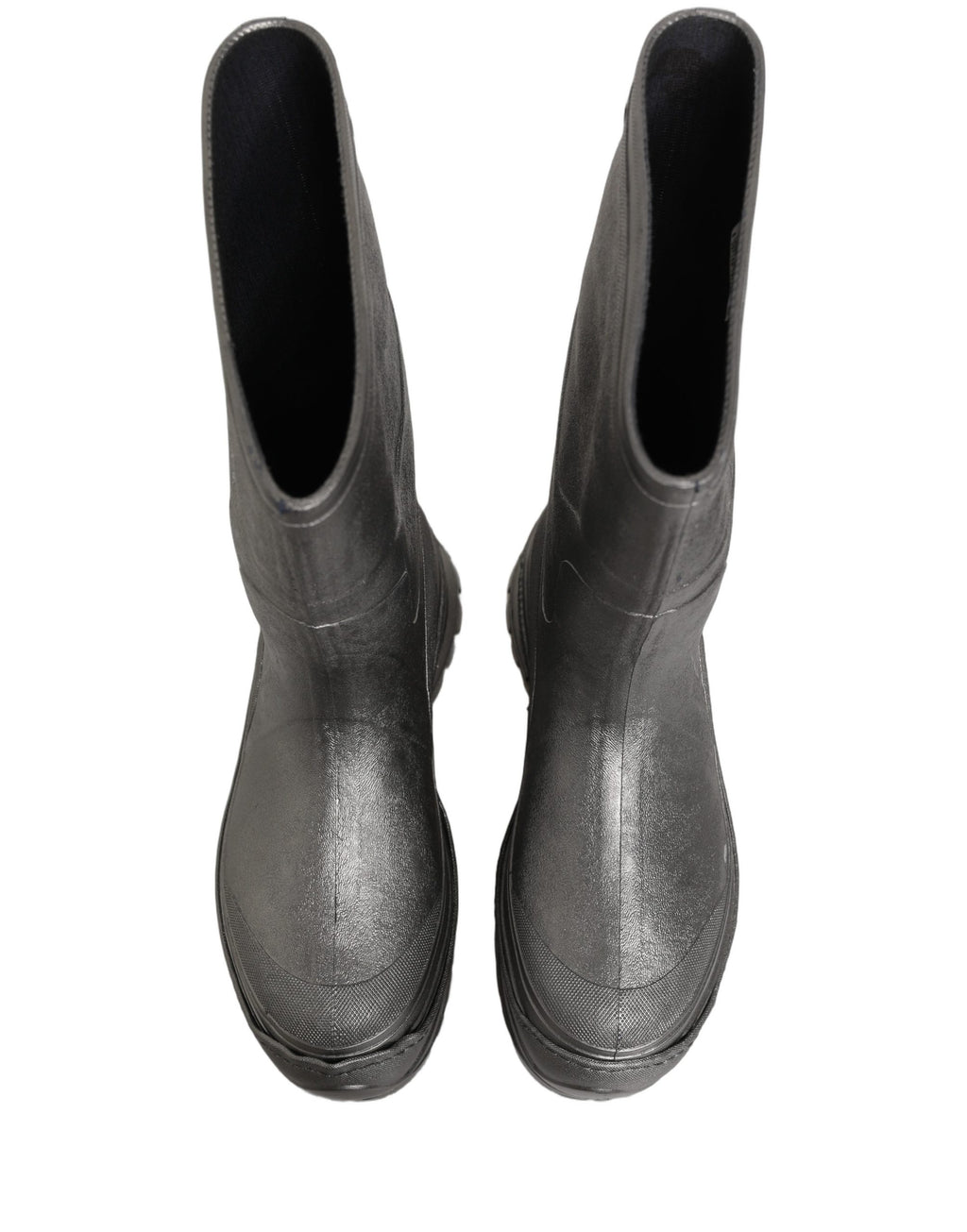 Metallic Silver Pull On Rain Boots Men Shoes
