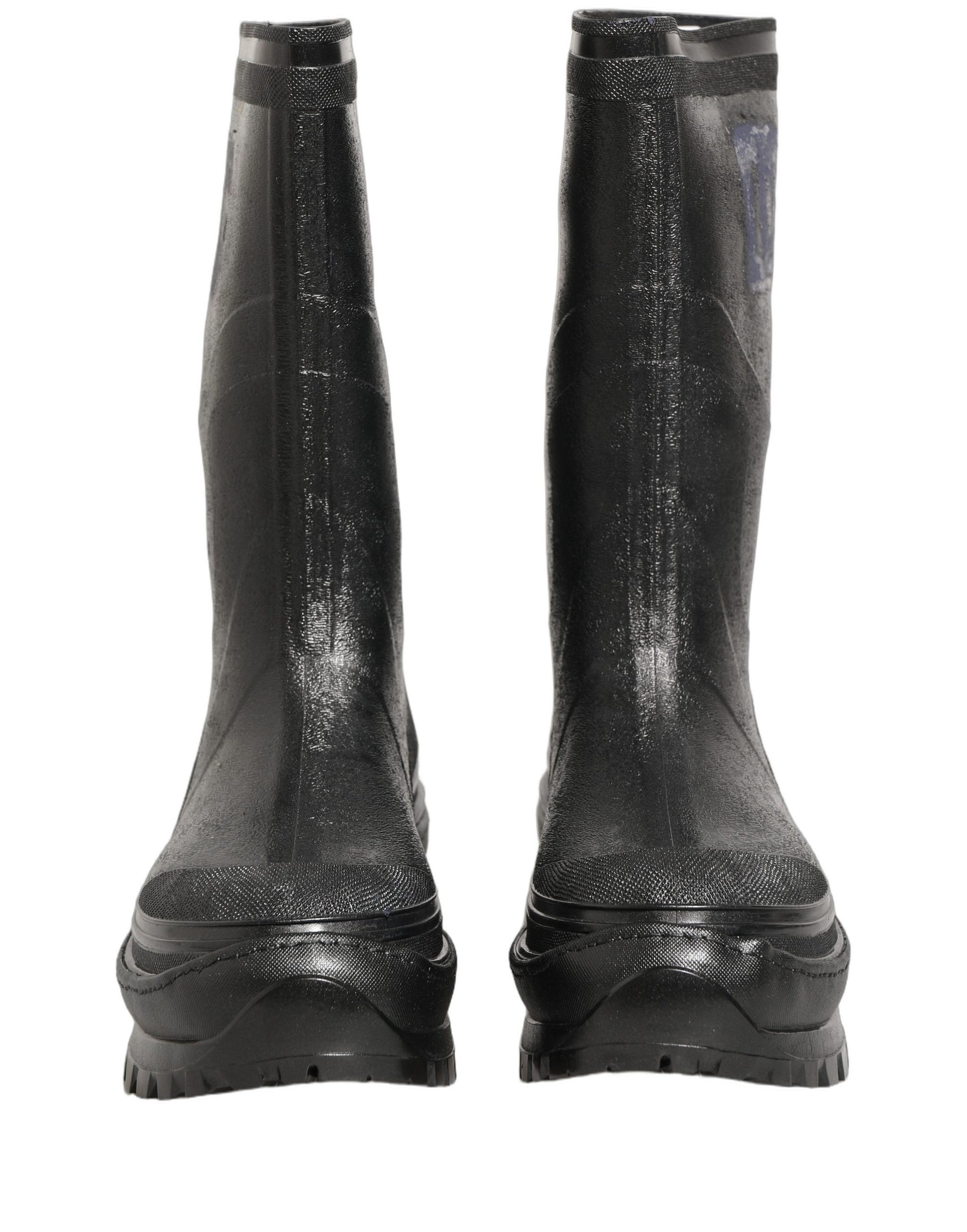 Black PVC Pull On Rain Boots Men Shoes