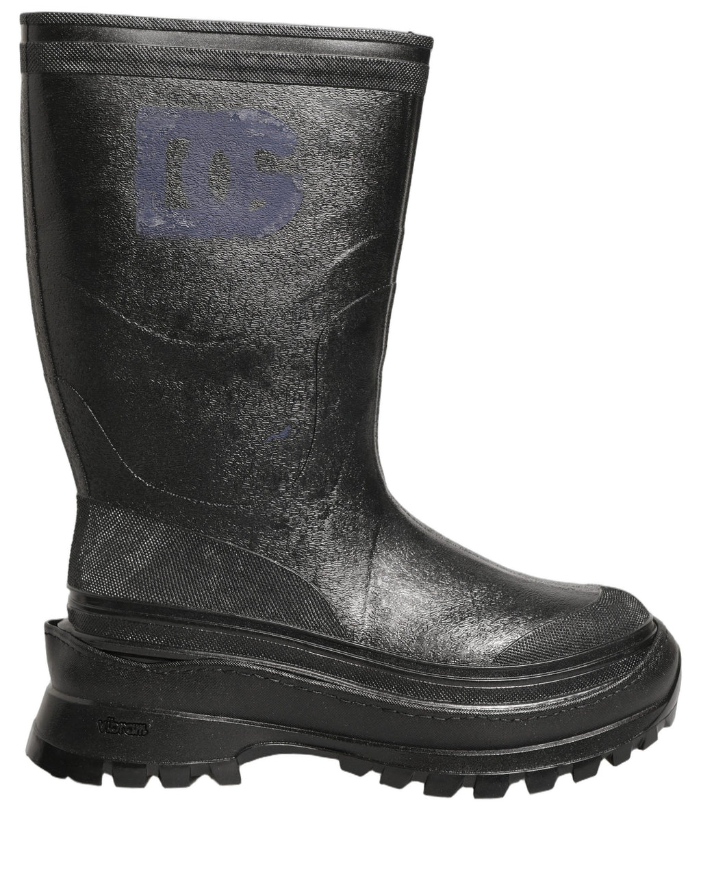 Black PVC Pull On Rain Boots Men Shoes