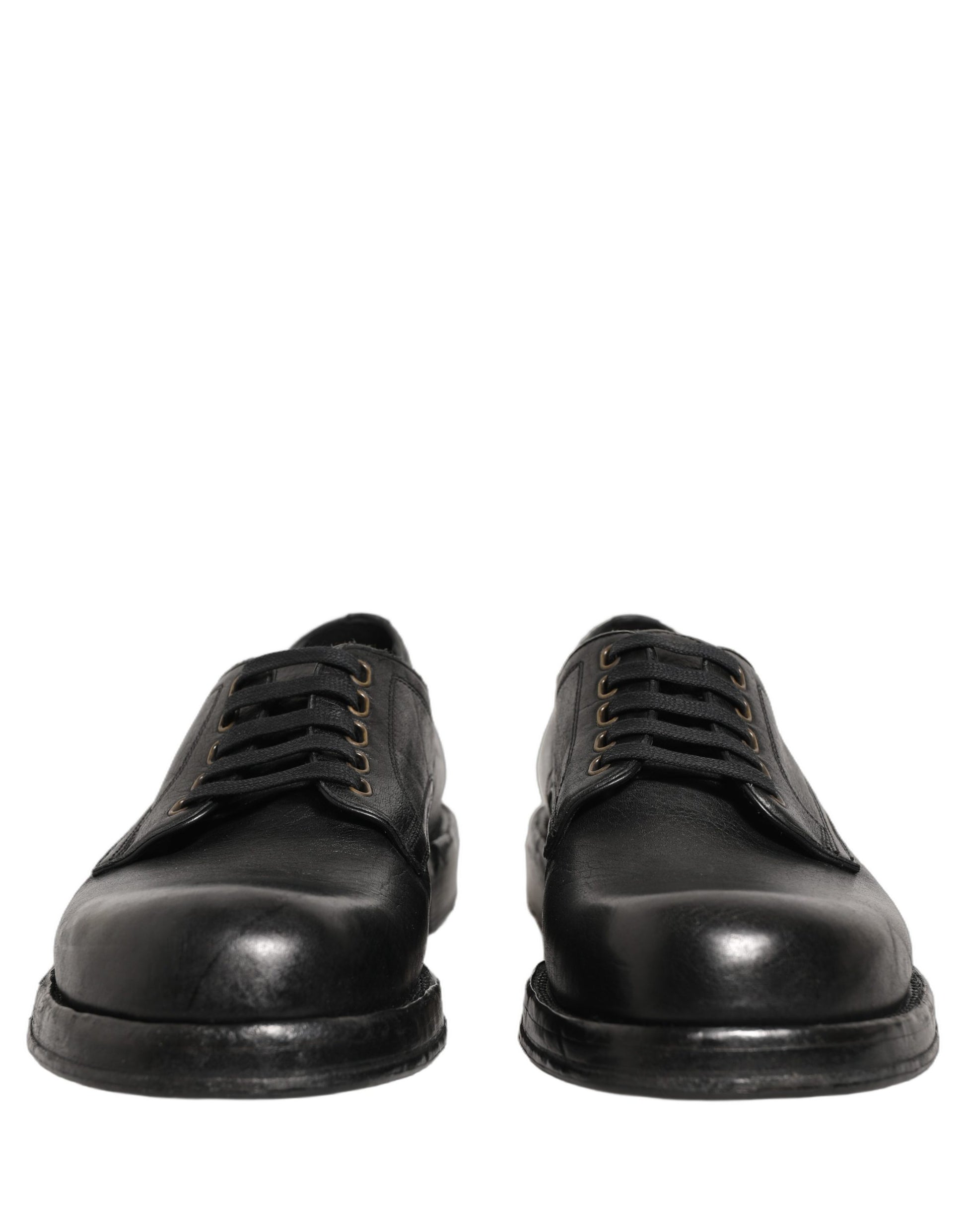 Black Leather Lace Up Derby Dress Men Shoes