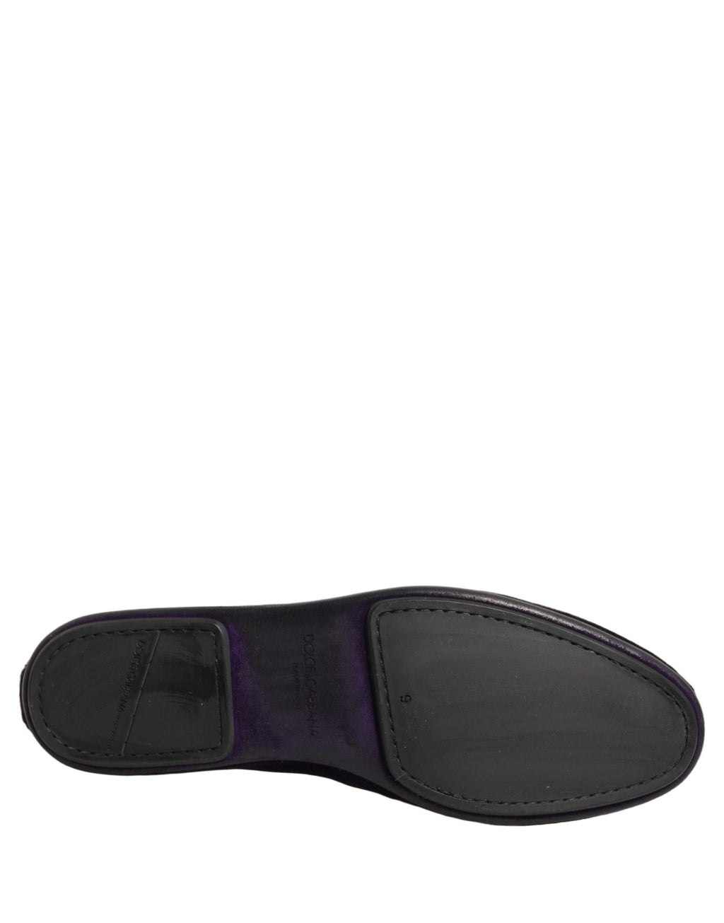 Purple Velvet Crown Embroidery Loafers Shoes
