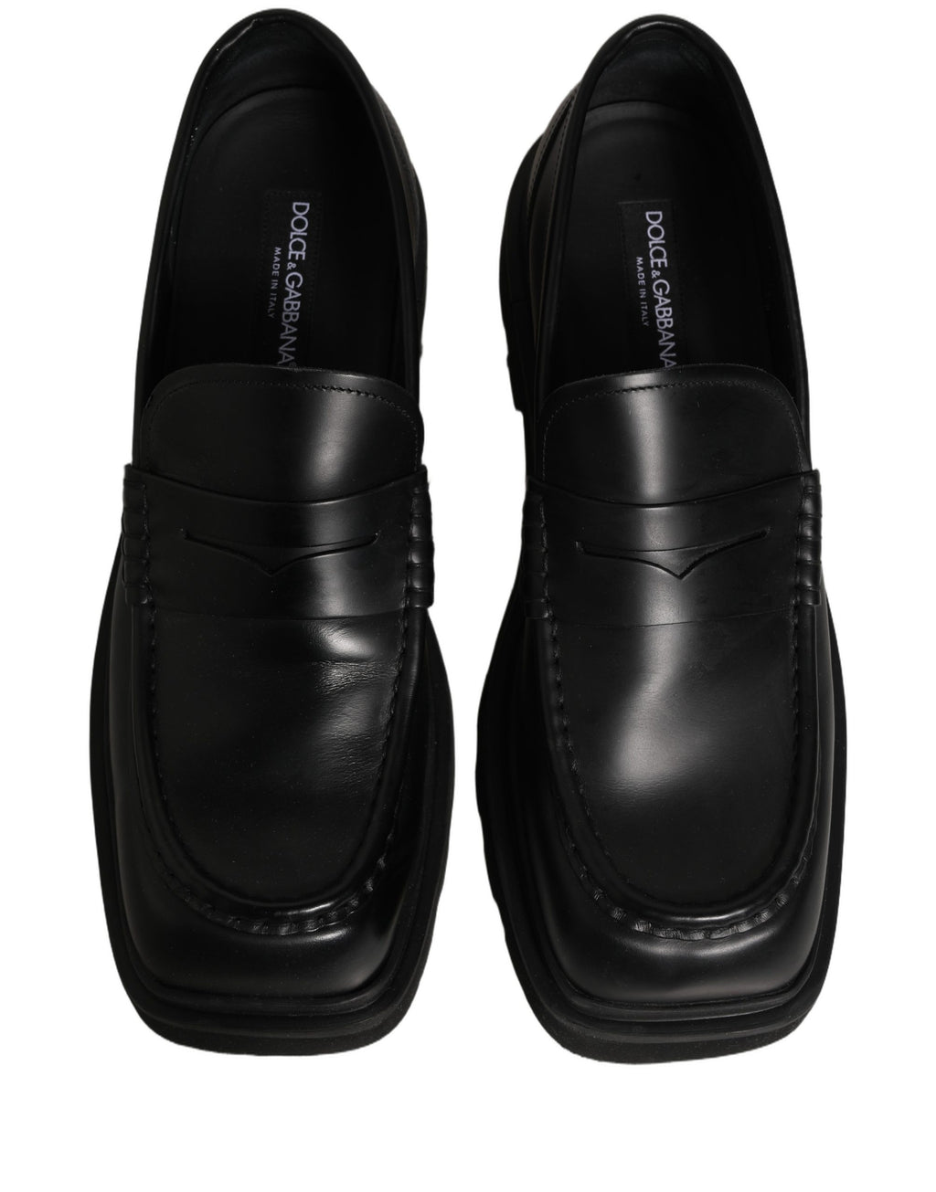 Black Calfskin Leather Men Dress Loafer Shoes