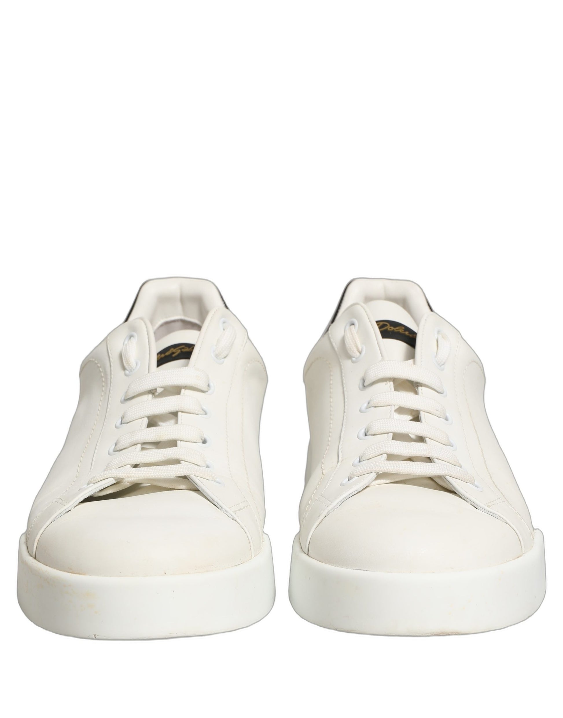 White Black Leather Lace Up Sneakers Shoes