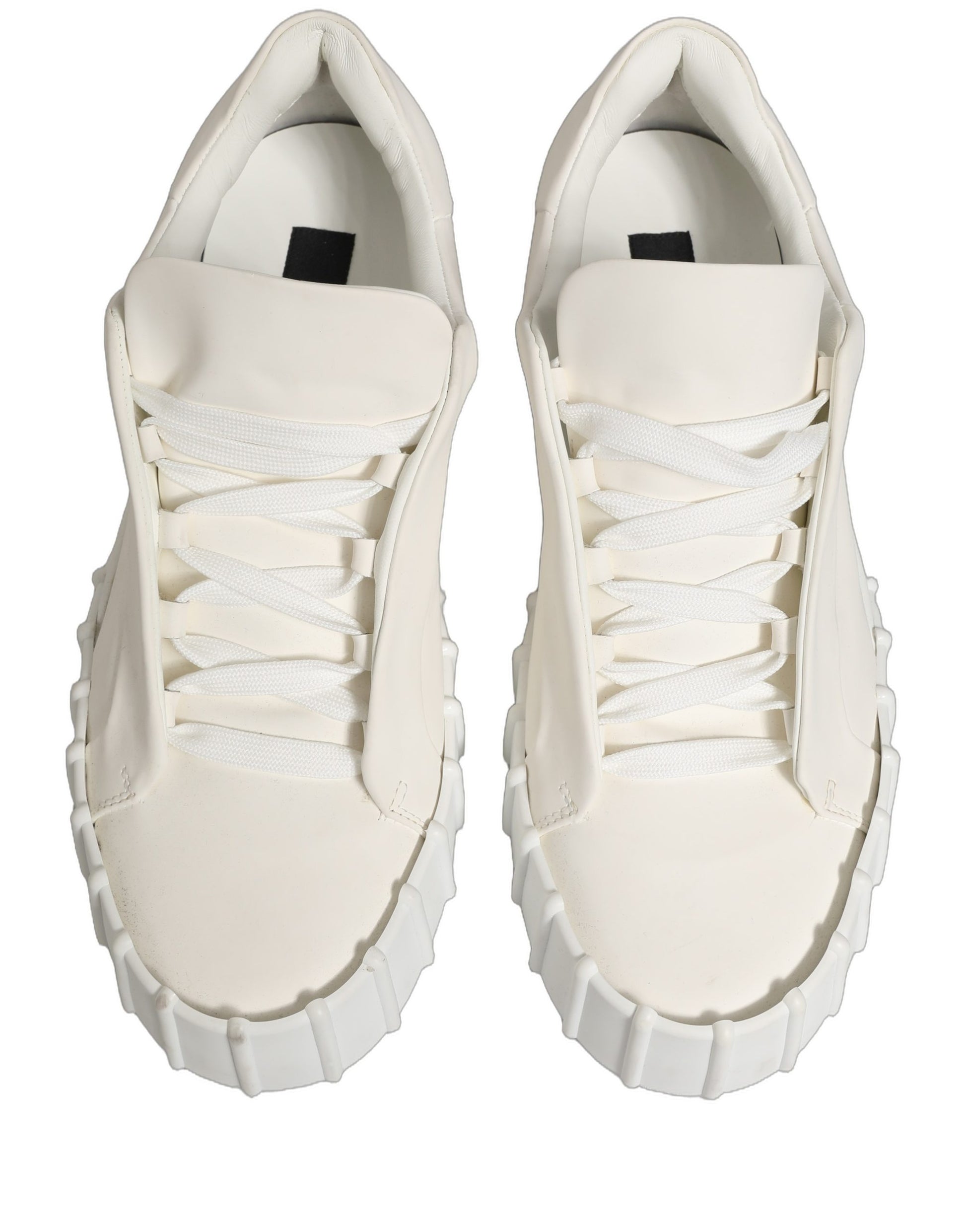 White Leather Low Top Lace Up Sneakers Shoes