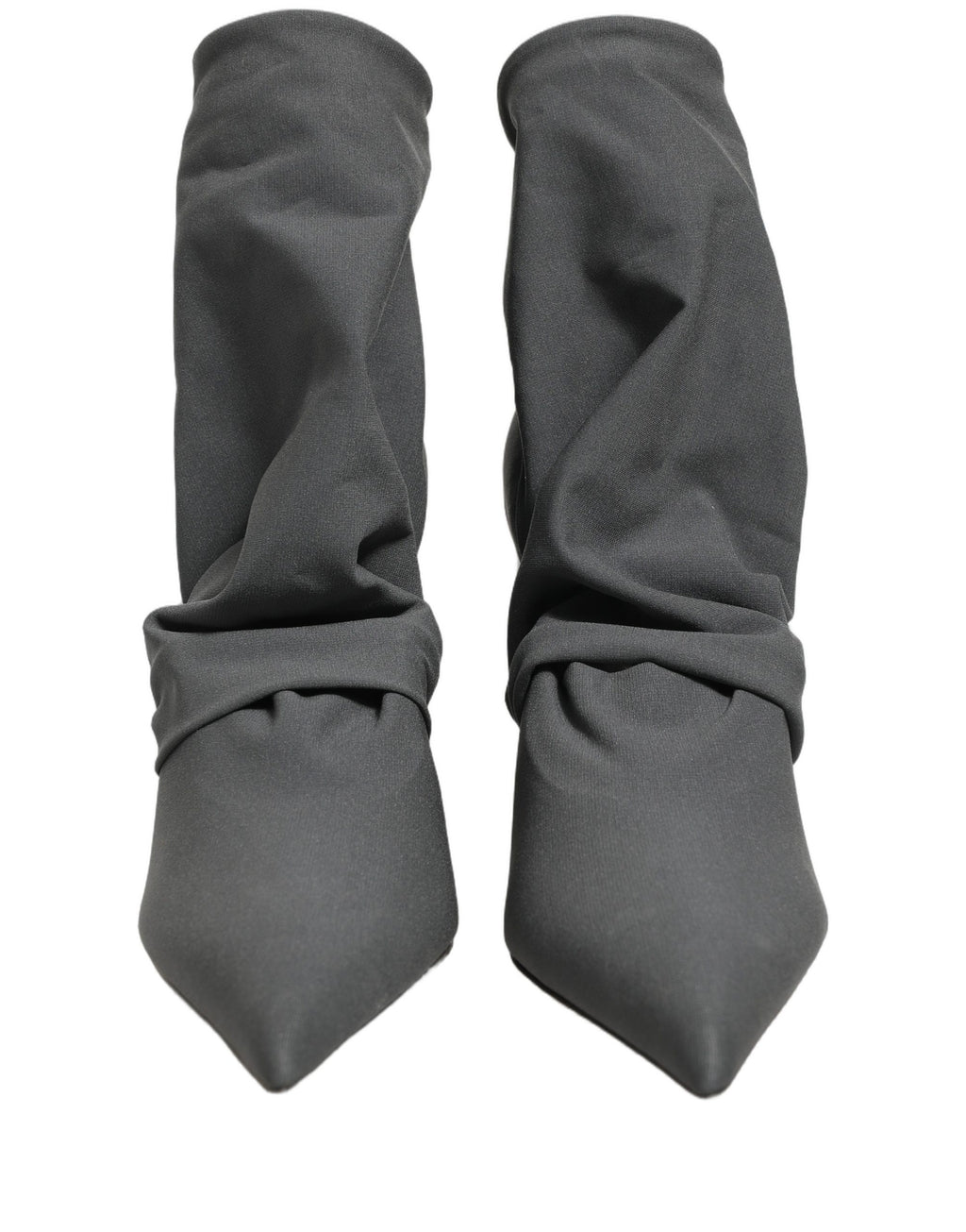 Gray Stretch Socks Heels Ankle Boots Shoes