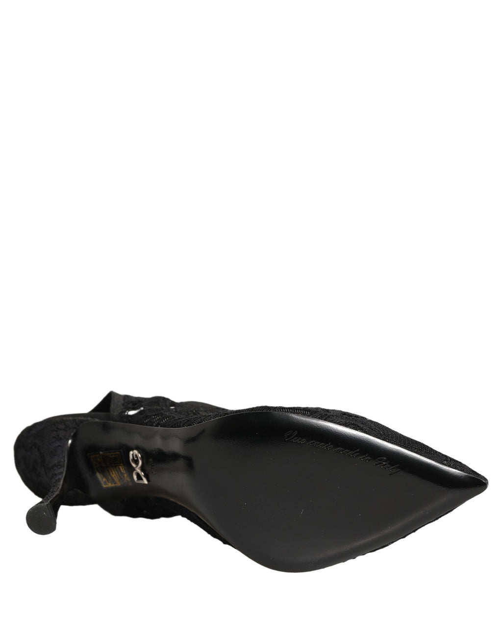 Black Lace Pointed Toe Slingback Pumps Shoes