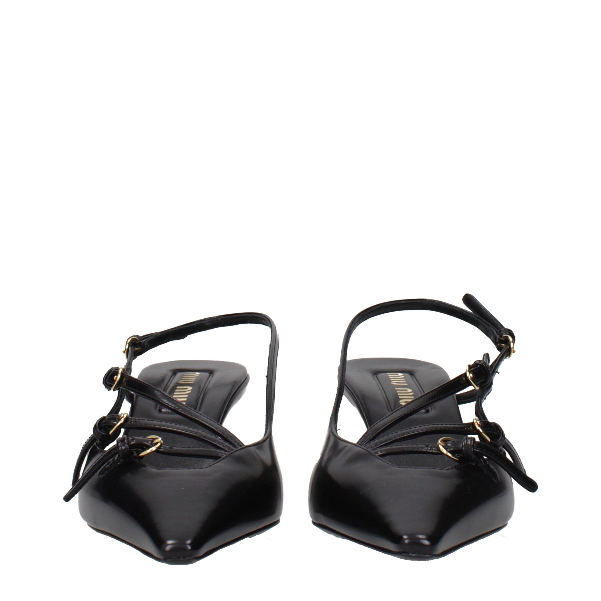 Black Leather High Heel Pumps