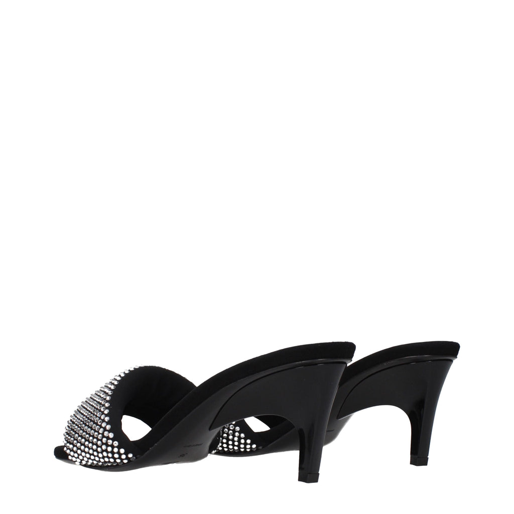 Black Fabric Platform Sandals
