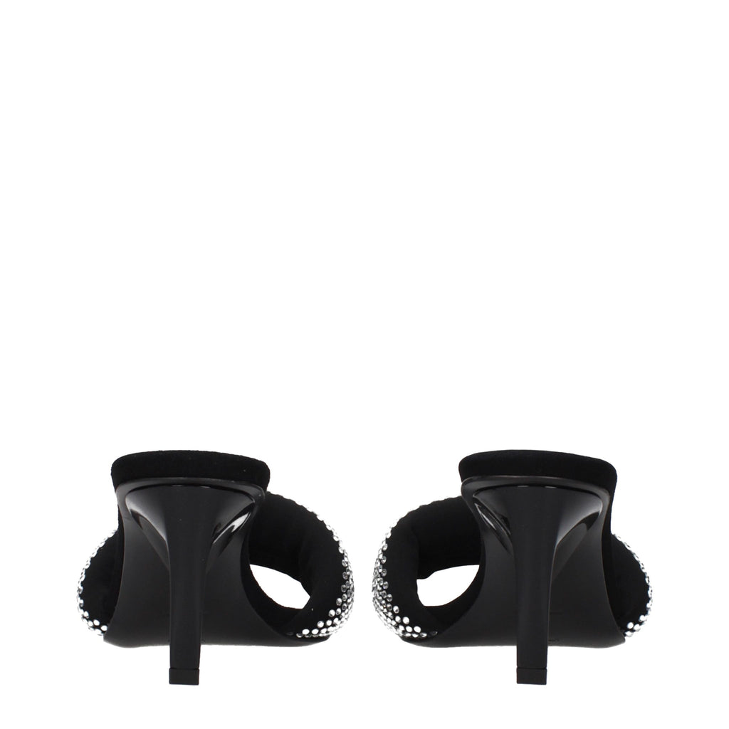 Black Fabric Platform Sandals
