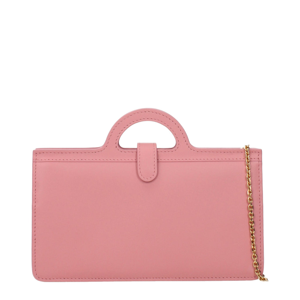 Pink Leather Crossbody Bag