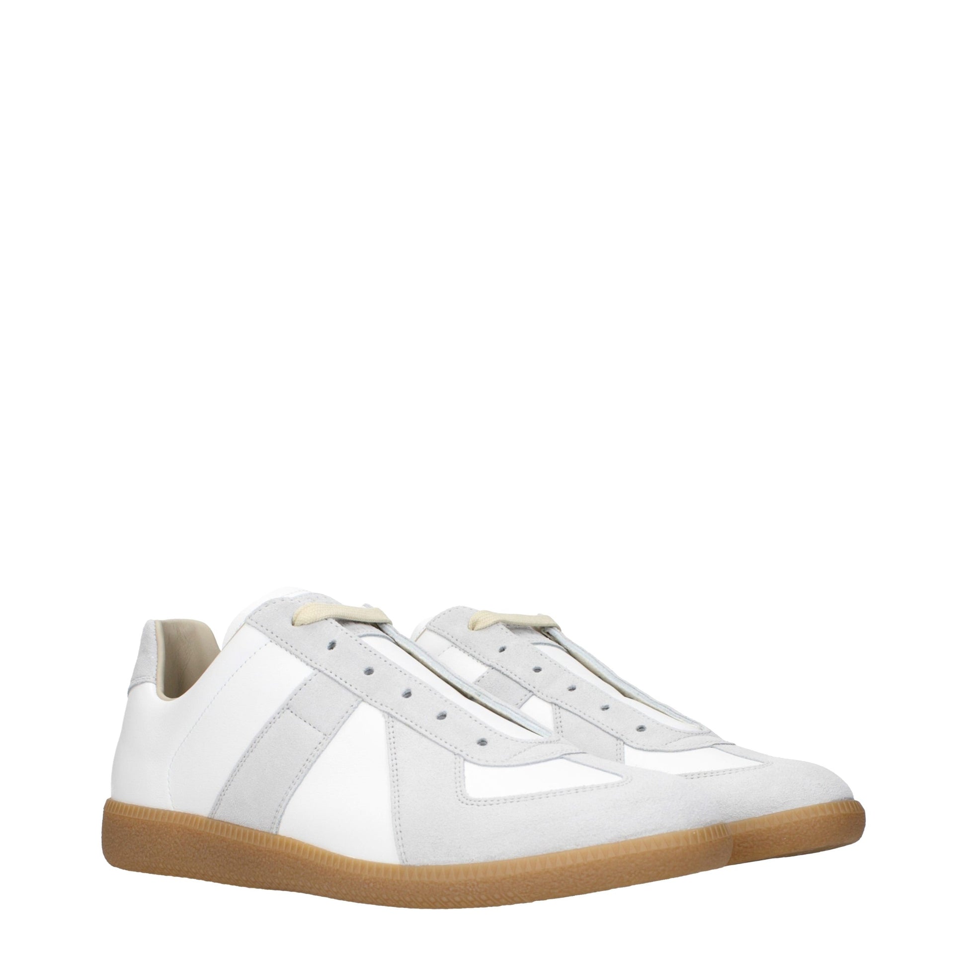 White Leather Low Top Sneakers