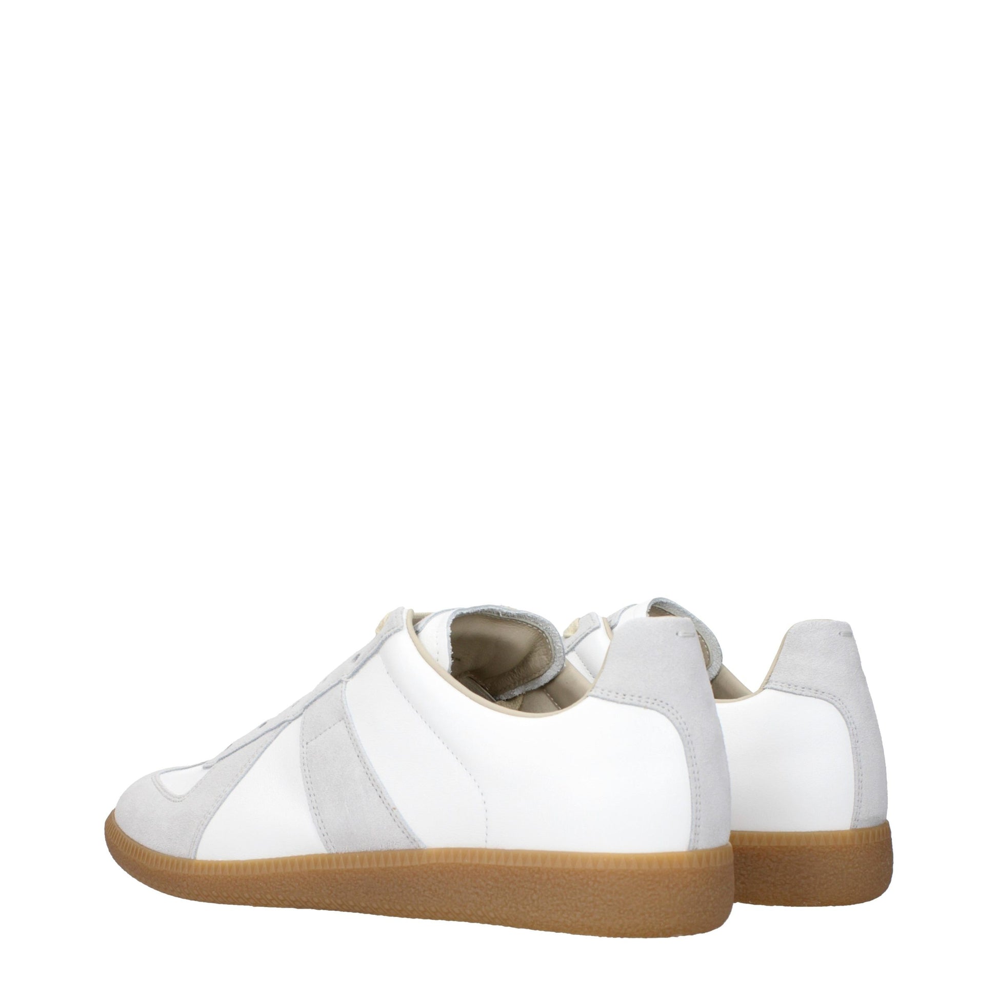 White Leather Low Top Sneakers