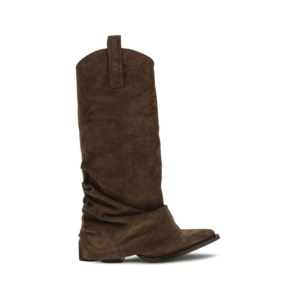 Brown Goatskin Ankle Boots