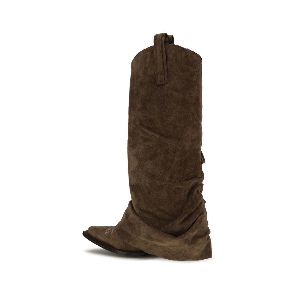 Brown Goatskin Ankle Boots