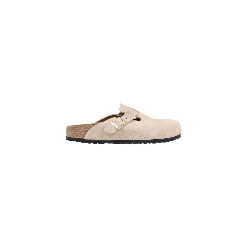 Beige Suede Leather Clogs