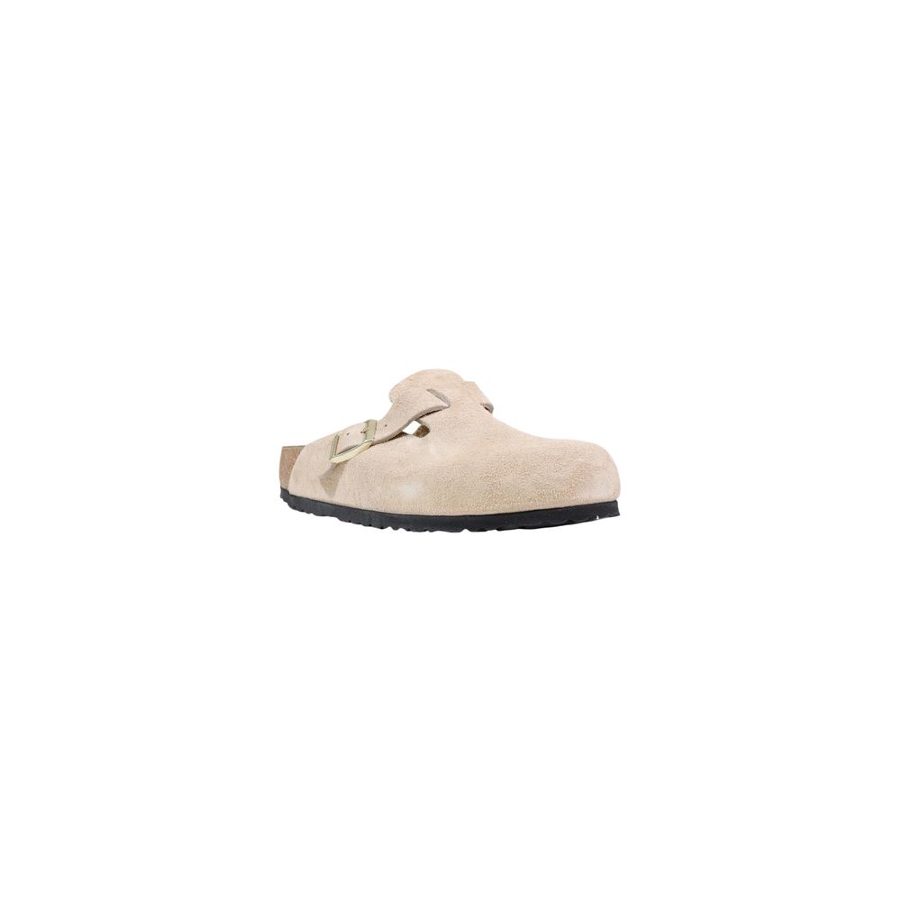 Beige Suede Leather Clogs
