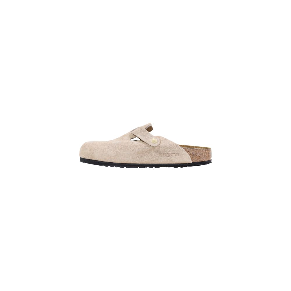 Beige Suede Leather Clogs