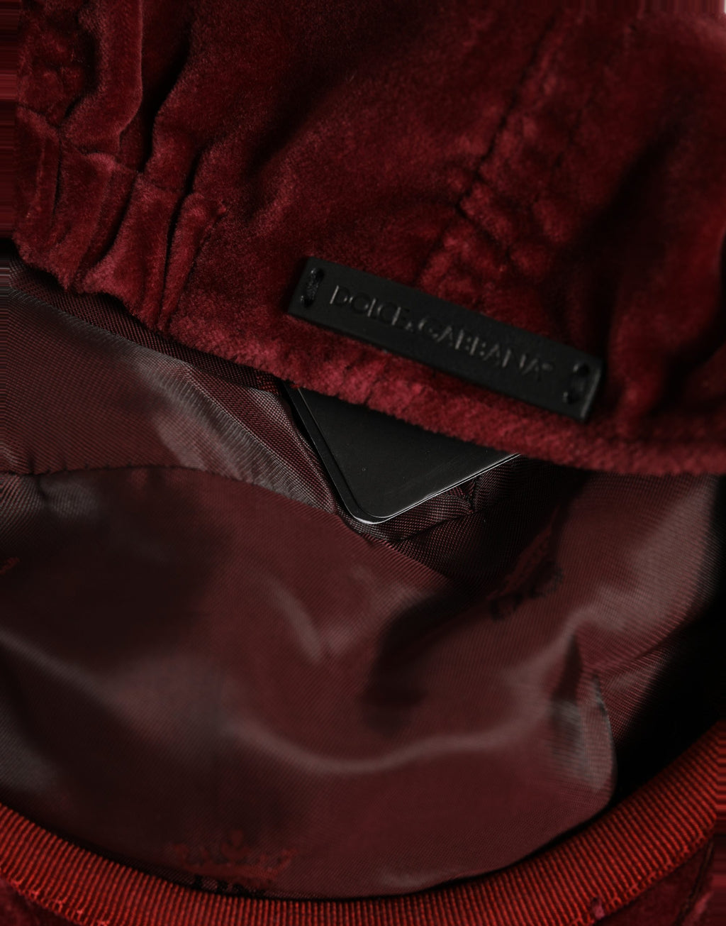 Men Dark Red Cotton Newsboy Capello Cabbie Hat
