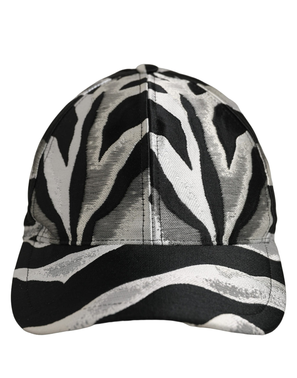 Men Black Silver Zebra Pattern Baseball Cap Hat