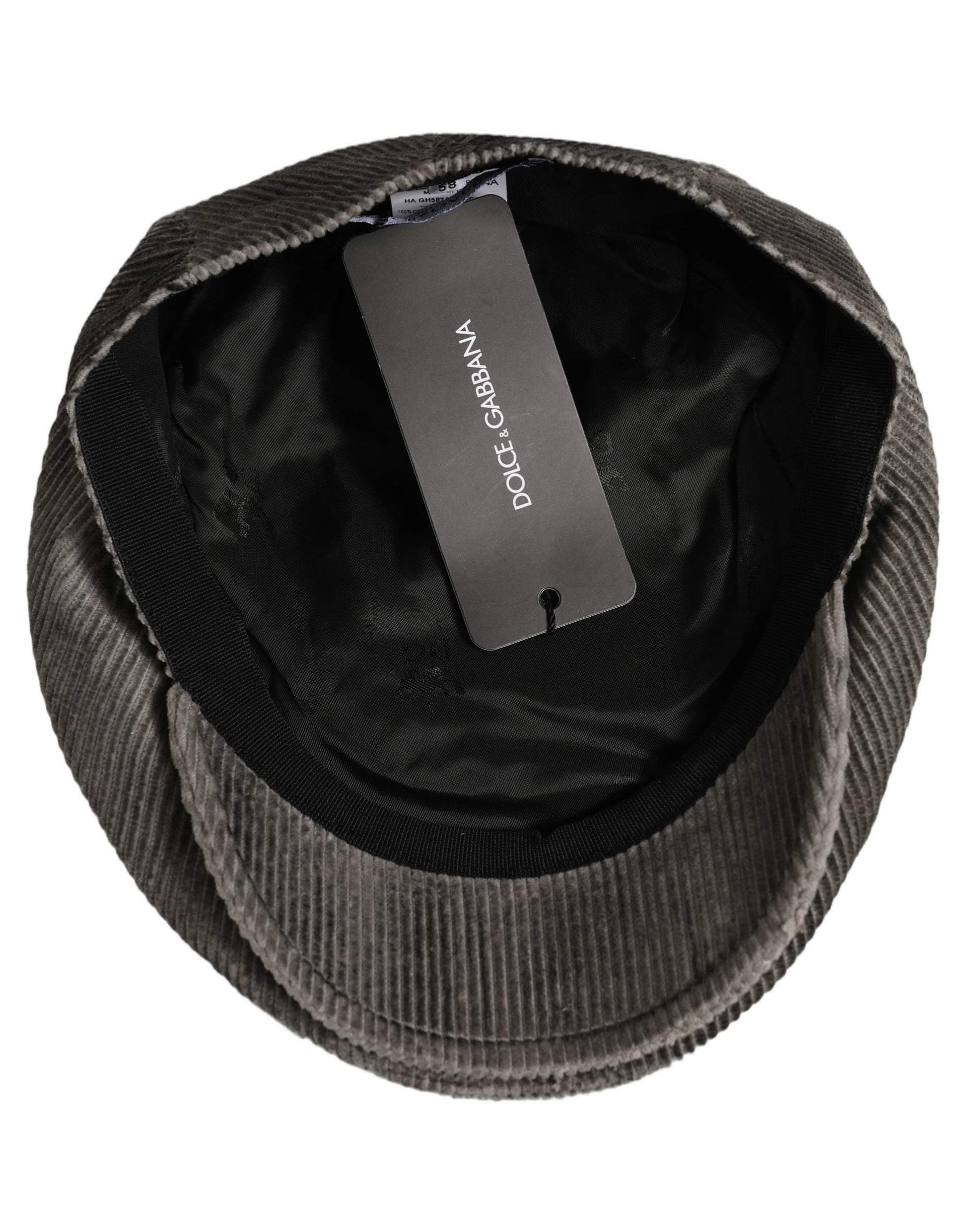 Men Grey Cotton Corduroy Cloth Newsboy Cap Hat