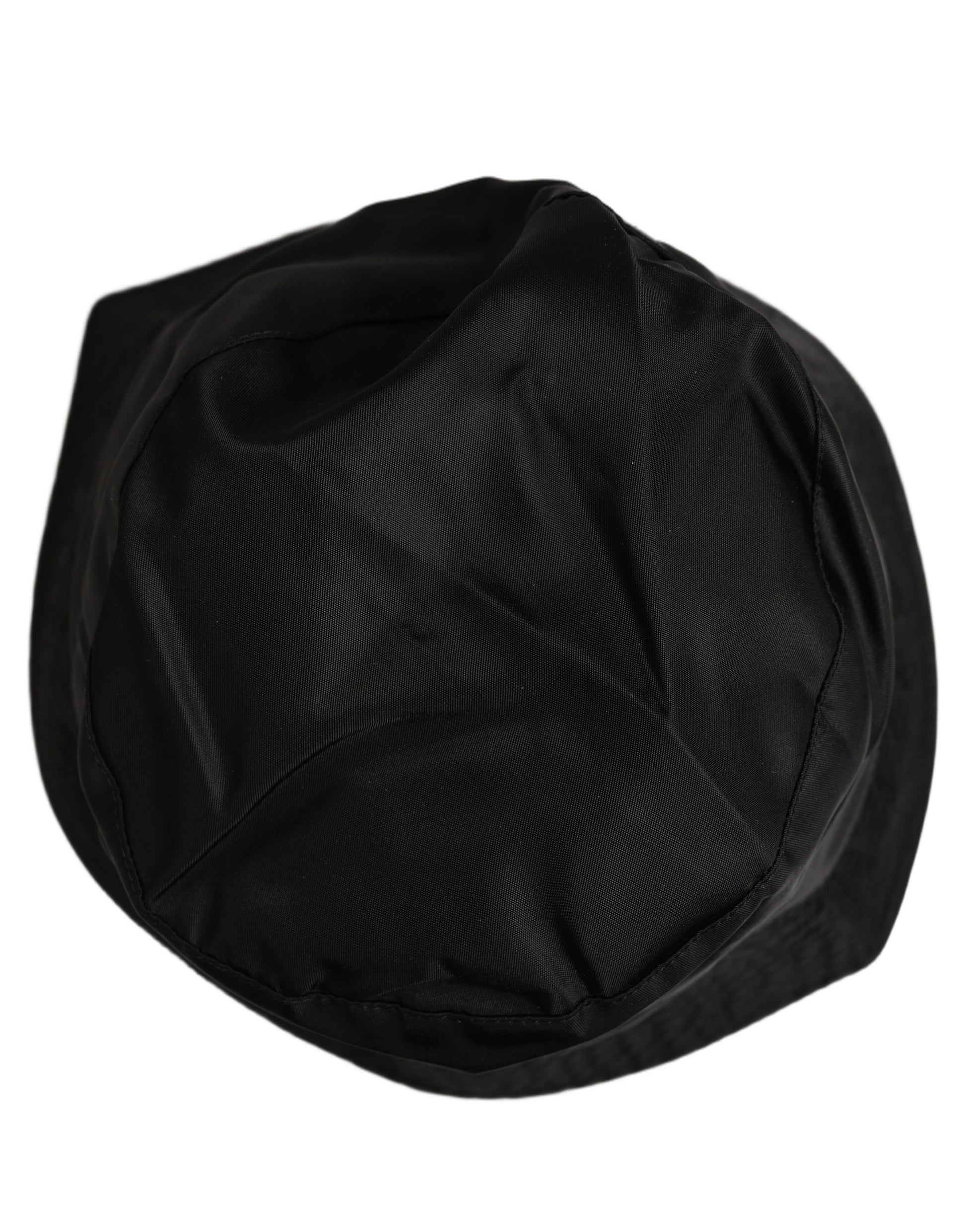 Men Black Nylon Wide Brim Bucket Capello Hat