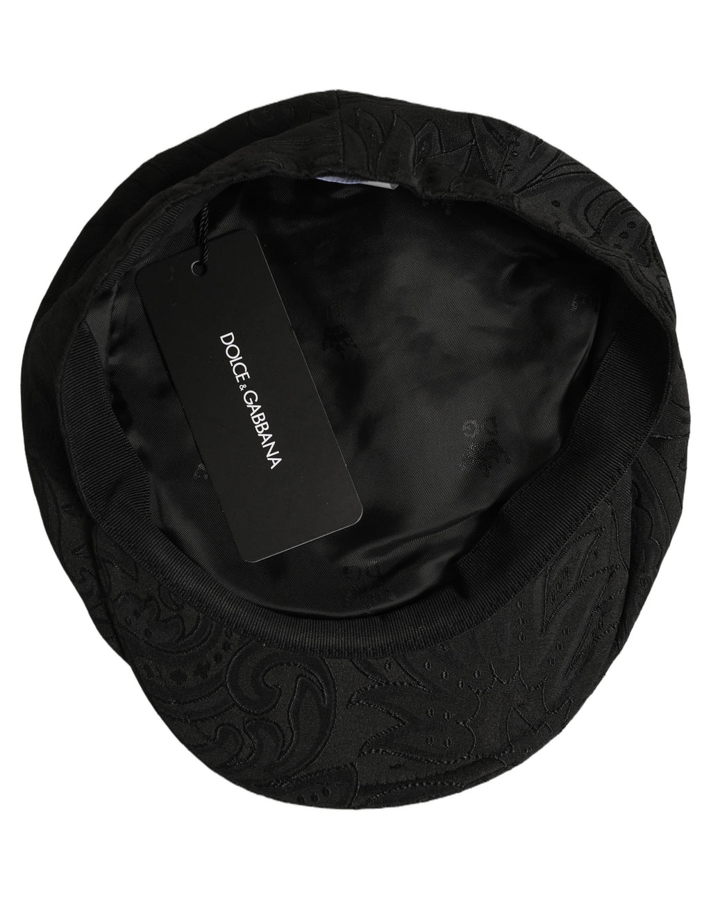 Men Black Floral Jacquard Newsboy Capello Hat