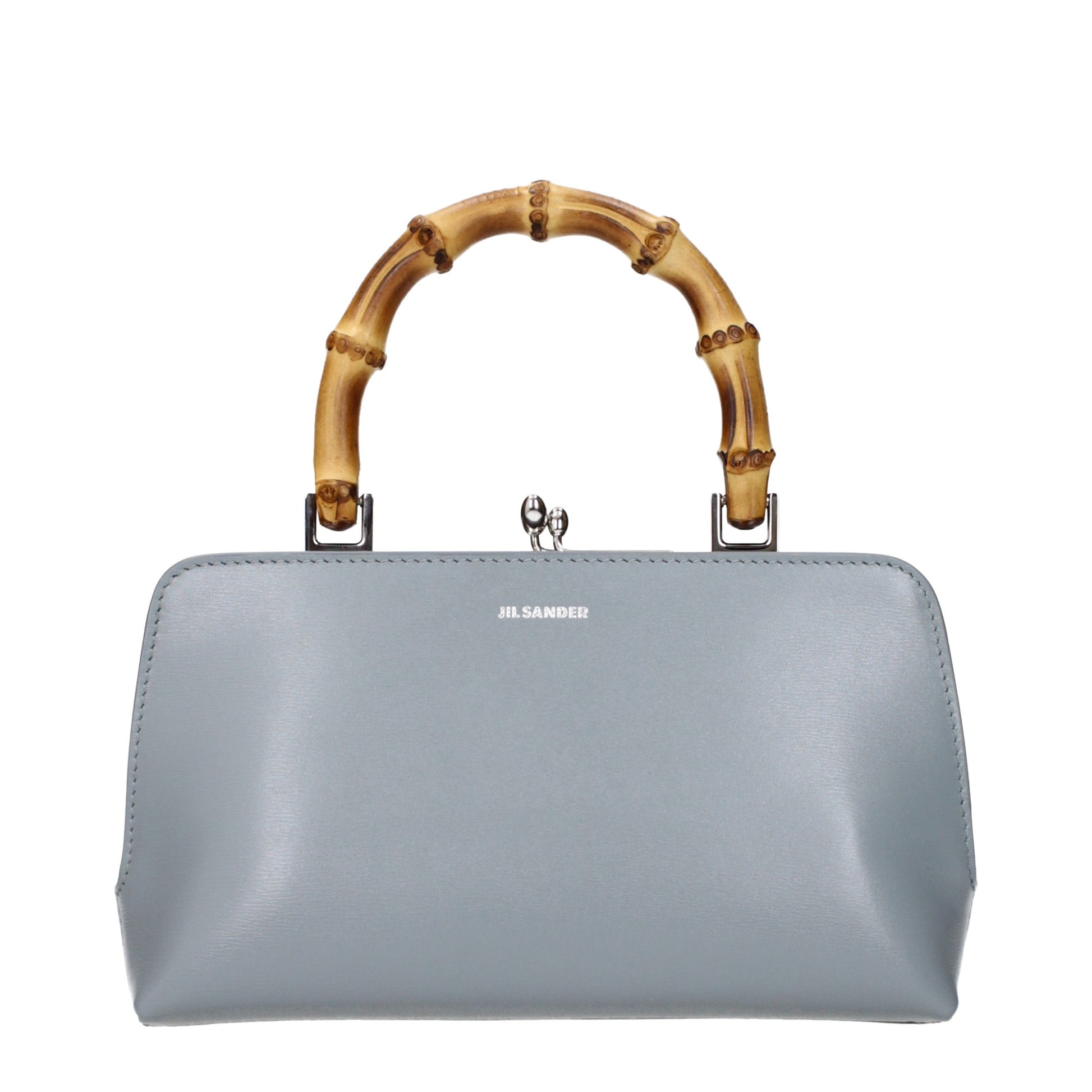 Gray Leather Handbag
