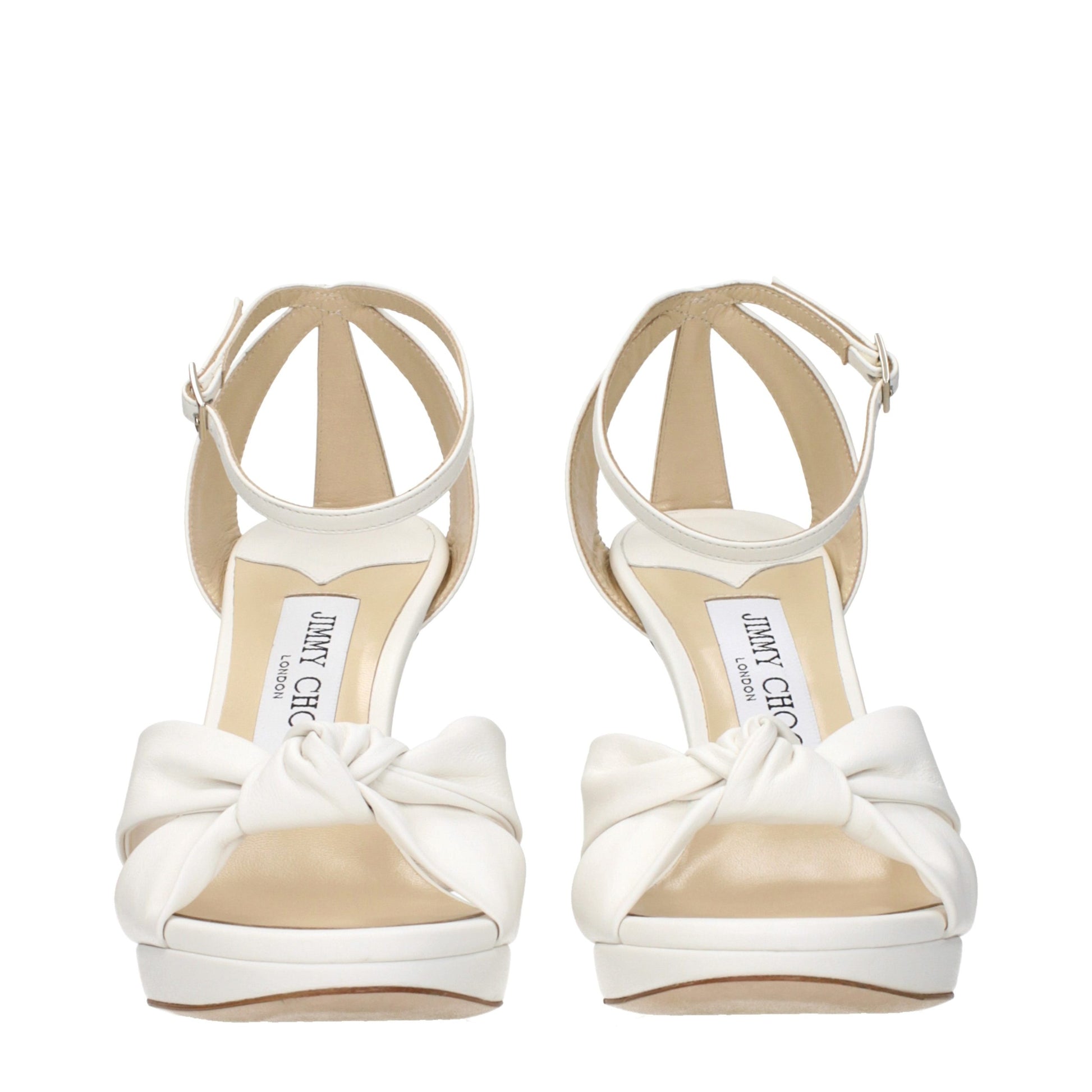 White Leather Platform Sandals