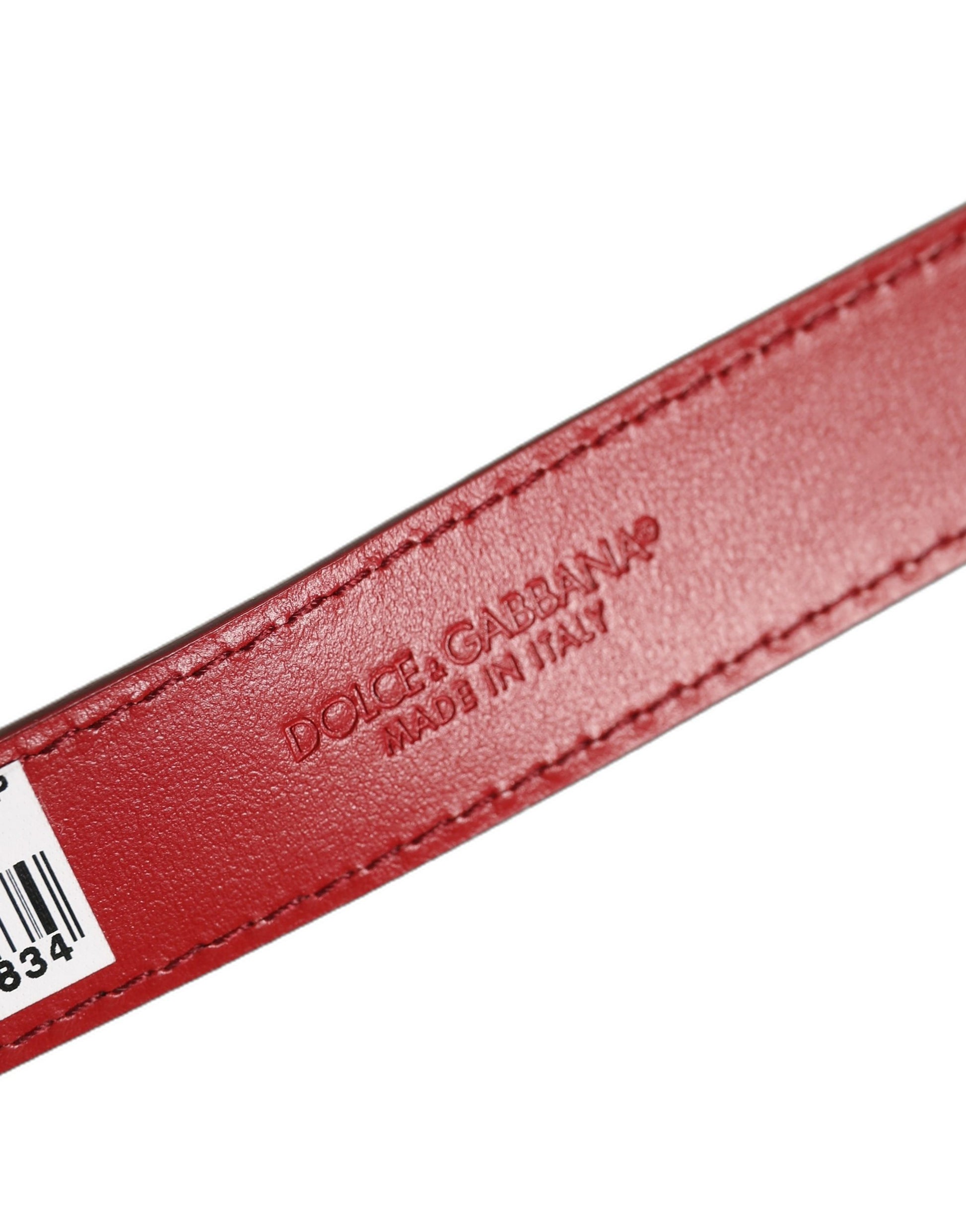 Red Calfskin Leather Gold Buckle Belt Strap Bracelet