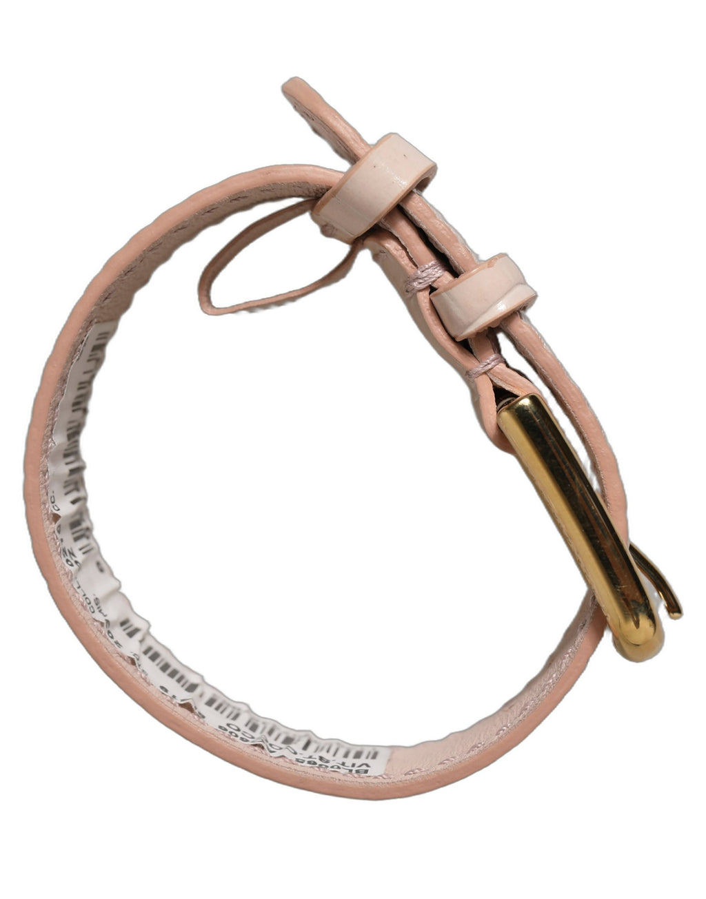 Pink Embossed Leather Gold Buckle Belt Strap Bracelet