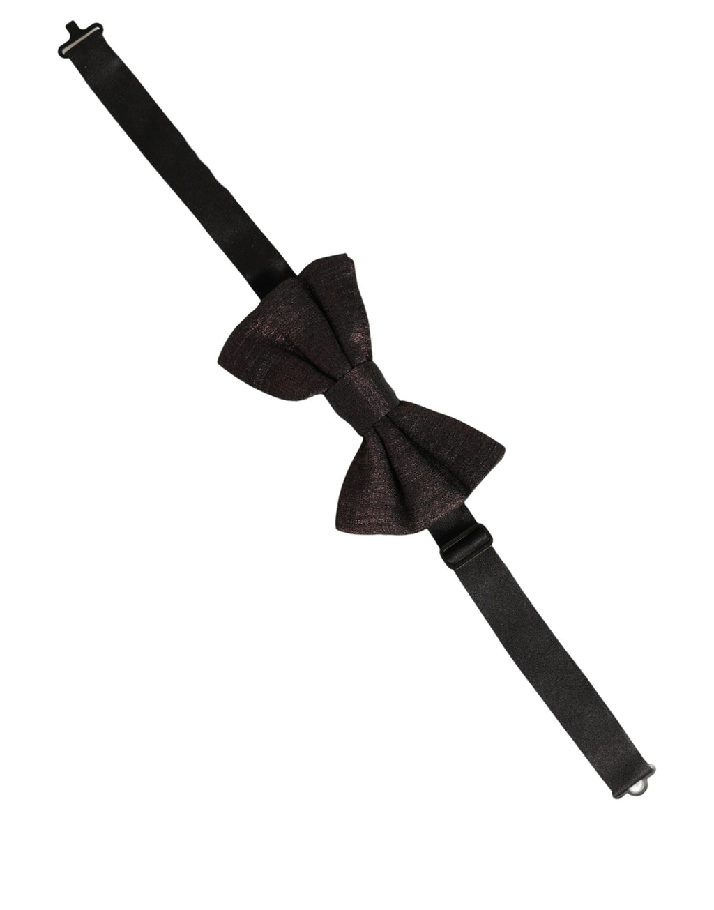 Men Brown 100% Silk Adjustable Neck Papillon Bow Tie