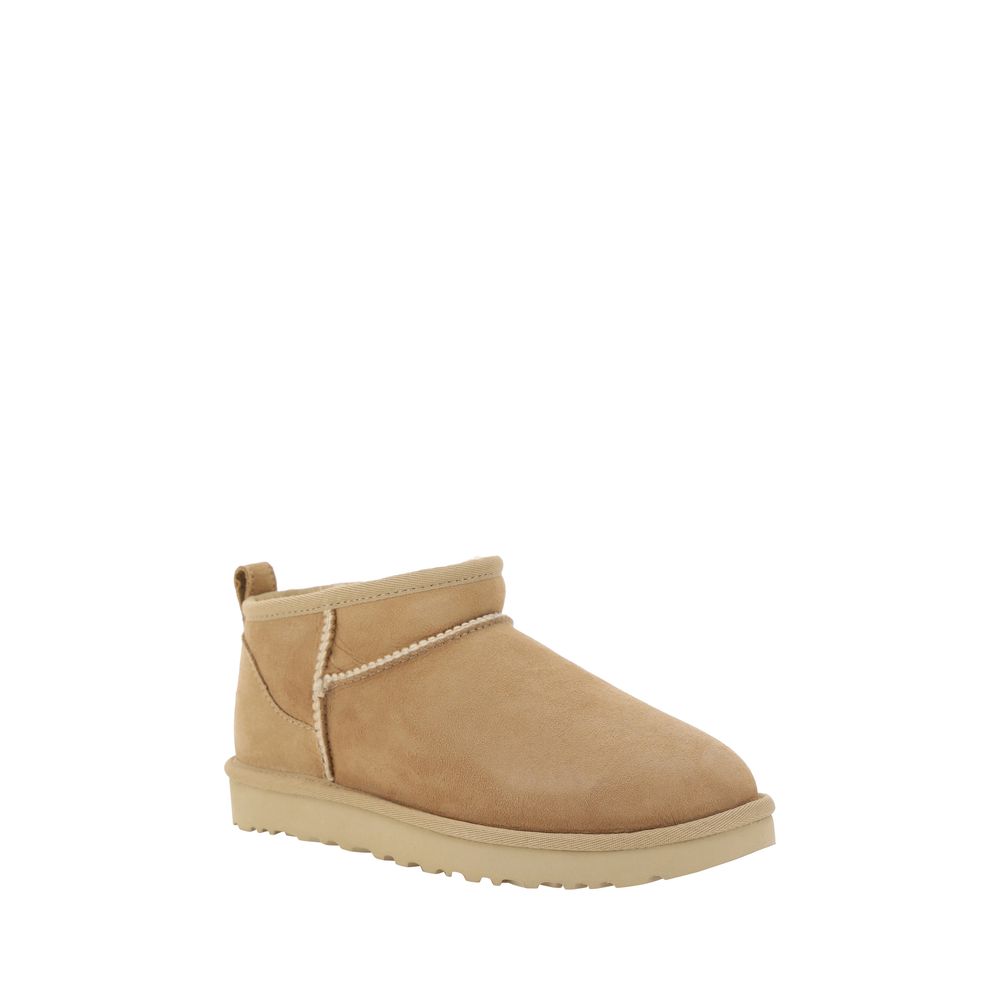 Beige Suede Leather Ankle Boots