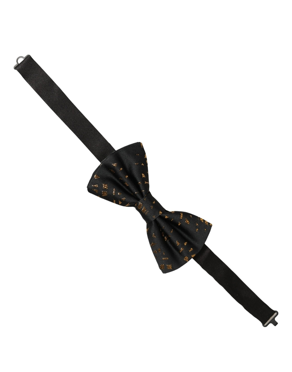 Black Gold Speckle Pattern Adjustable Neck Papillon Bow Tie