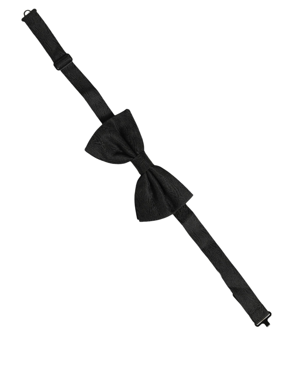 Men Black Silk Brocade Adjustable Neck Papillon Bow Tie