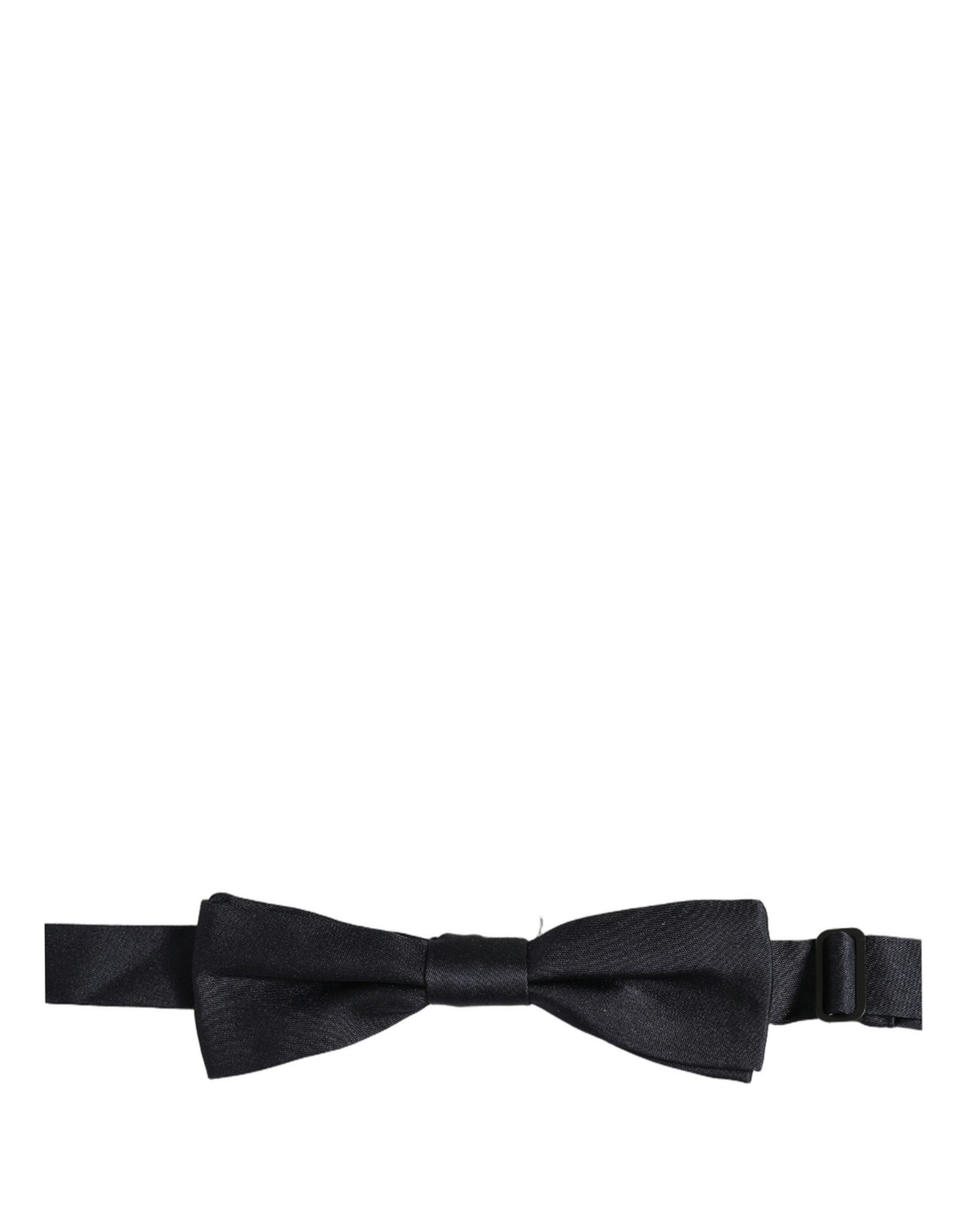 Men Black 100% Silk Adjustable Neck Papillon Bow Tie